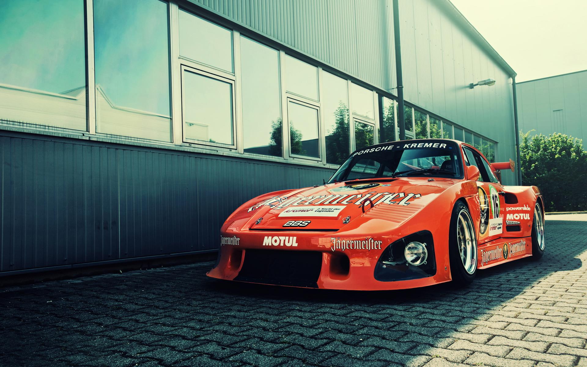 racing, kremer, k, red, porsche, 1080P, car, cars, jagermeister, HD Wallpaper