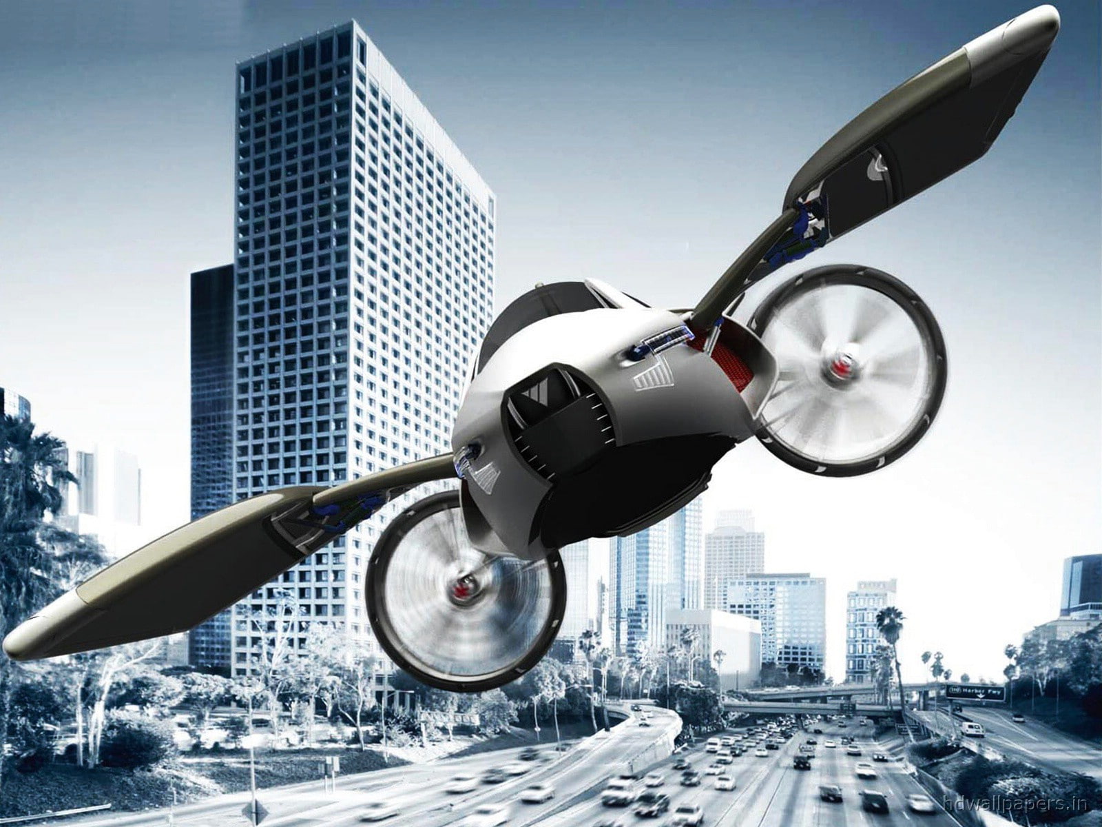 720P, flying, yee, car, concept, HD Wallpaper