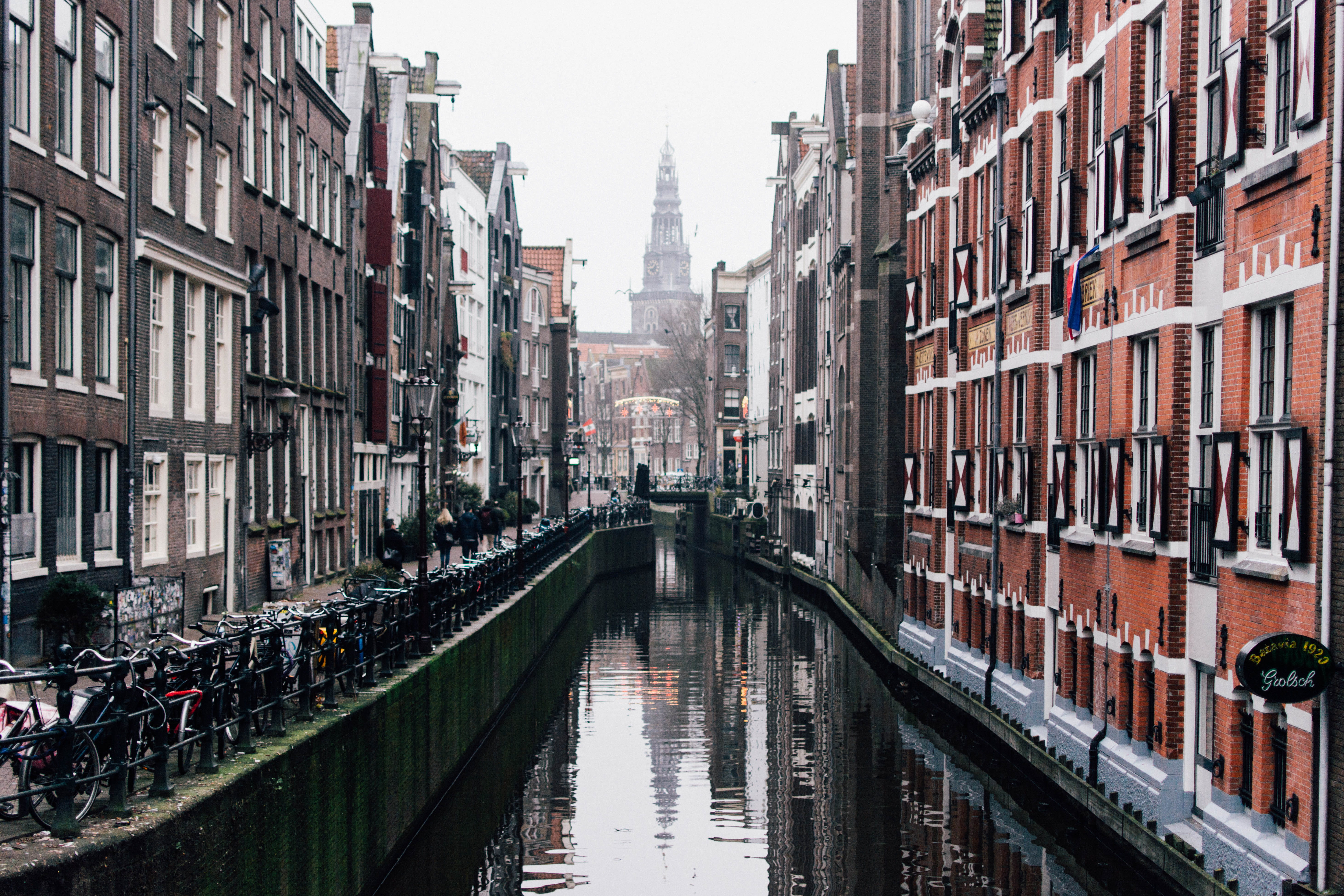 5K, houses, diminishing perspective, near, daylight, cityscape, building exterior, canal, gloomy, town, photography, transportation, bridge, netherlands, HD Wallpaper