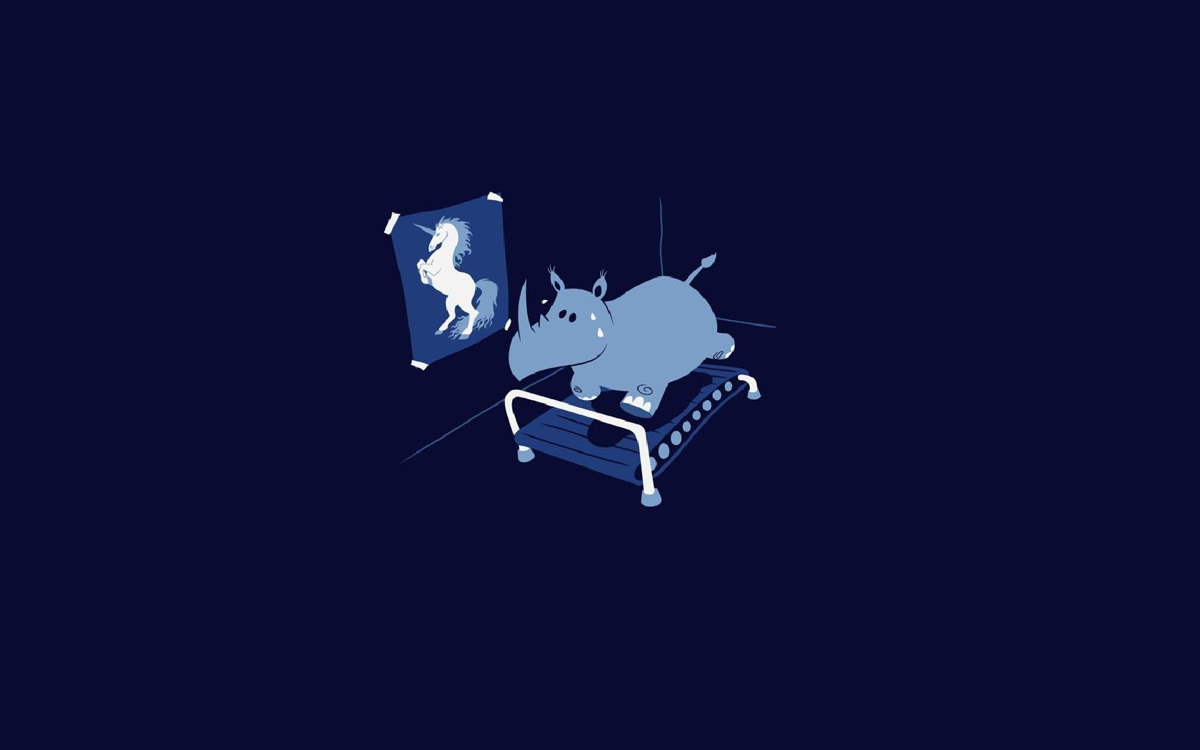 dreams, minimalistic, 720P, vectors, unicorns, funny, threadless, HD Wallpaper