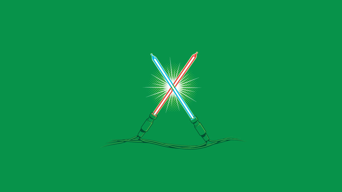 Simple, artwork, 720P, threadless, christmas, Star Wars, humor, Lightsaber, minimalism, HD Wallpaper