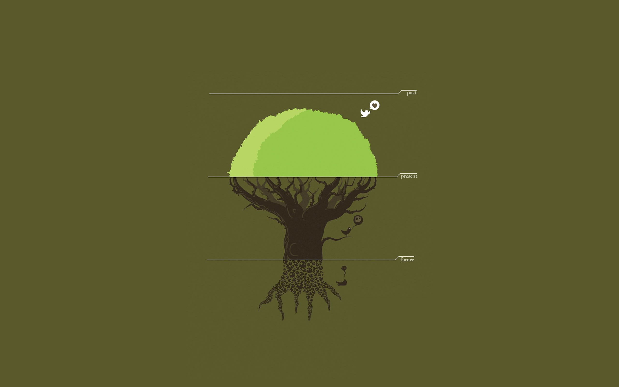 depressing, vector, present, past, threadless, 2K, futuristic, trees, HD Wallpaper