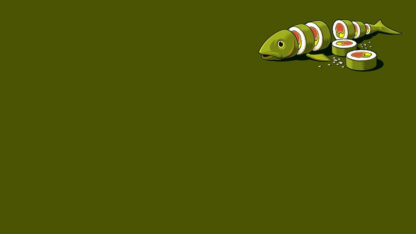 animals, 720P, x, hd, fun, threadless, FISH, sushi, art, HD Wallpaper