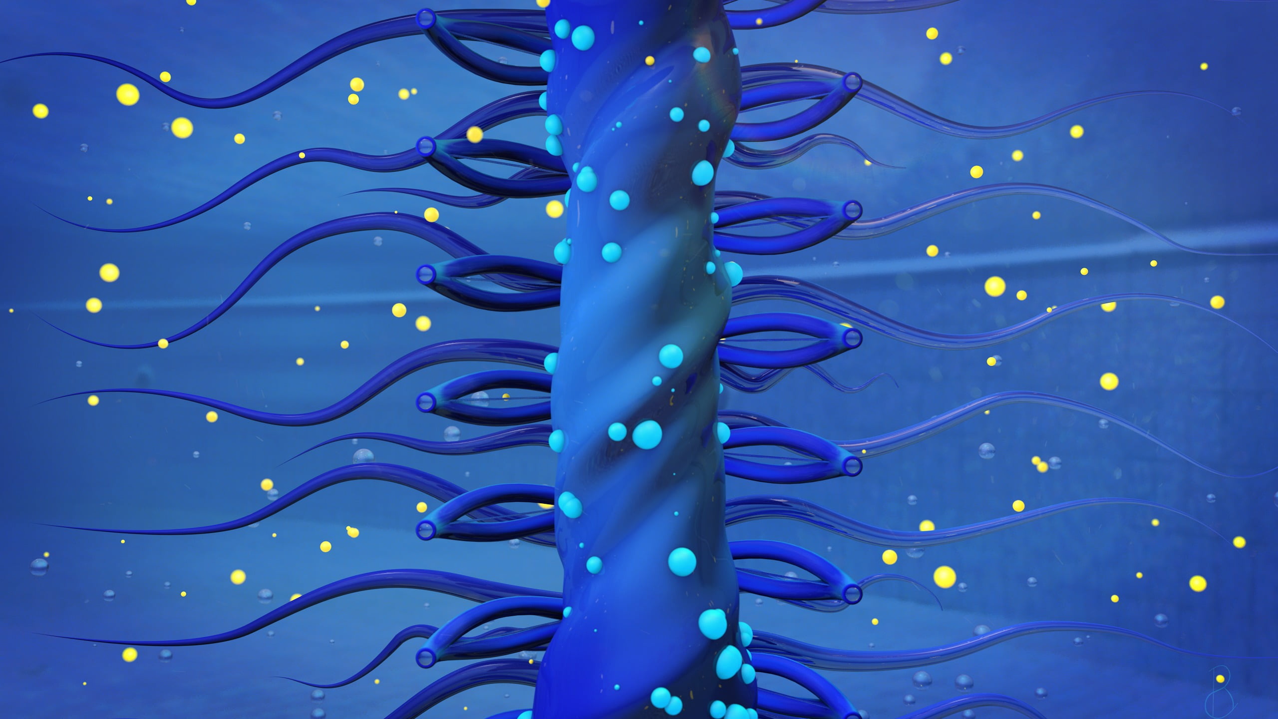 lights, neon glow, creativity, underwater, plants, abstract, 3D Abstract, illuminated, sunlight, Twist, studio shot, water, glowing, technology, tentacles, HD Wallpaper