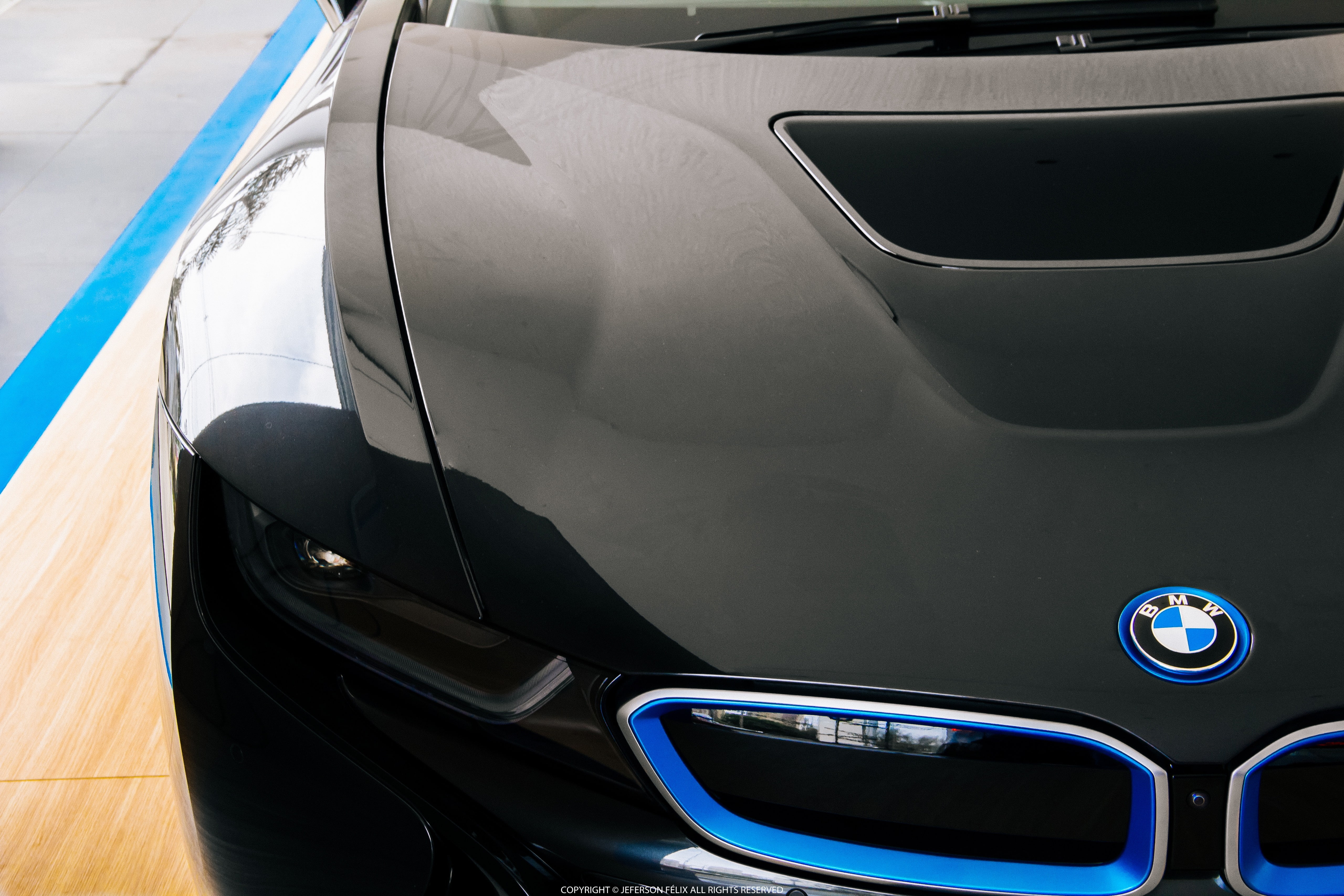wheel, outdoors, air vehicle, close-up, shiny, BMW i8, luxury, blue, motor vehicle, transportation, day, BMW, land vehicle, wealth, high angle view, 5K, HD Wallpaper