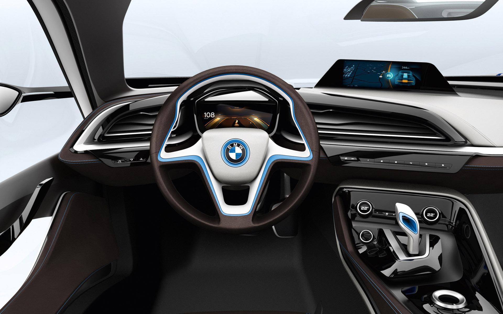 concept, bmw, car, bmw i8, 1080P, cars, interior, 1920x1200, HD Wallpaper