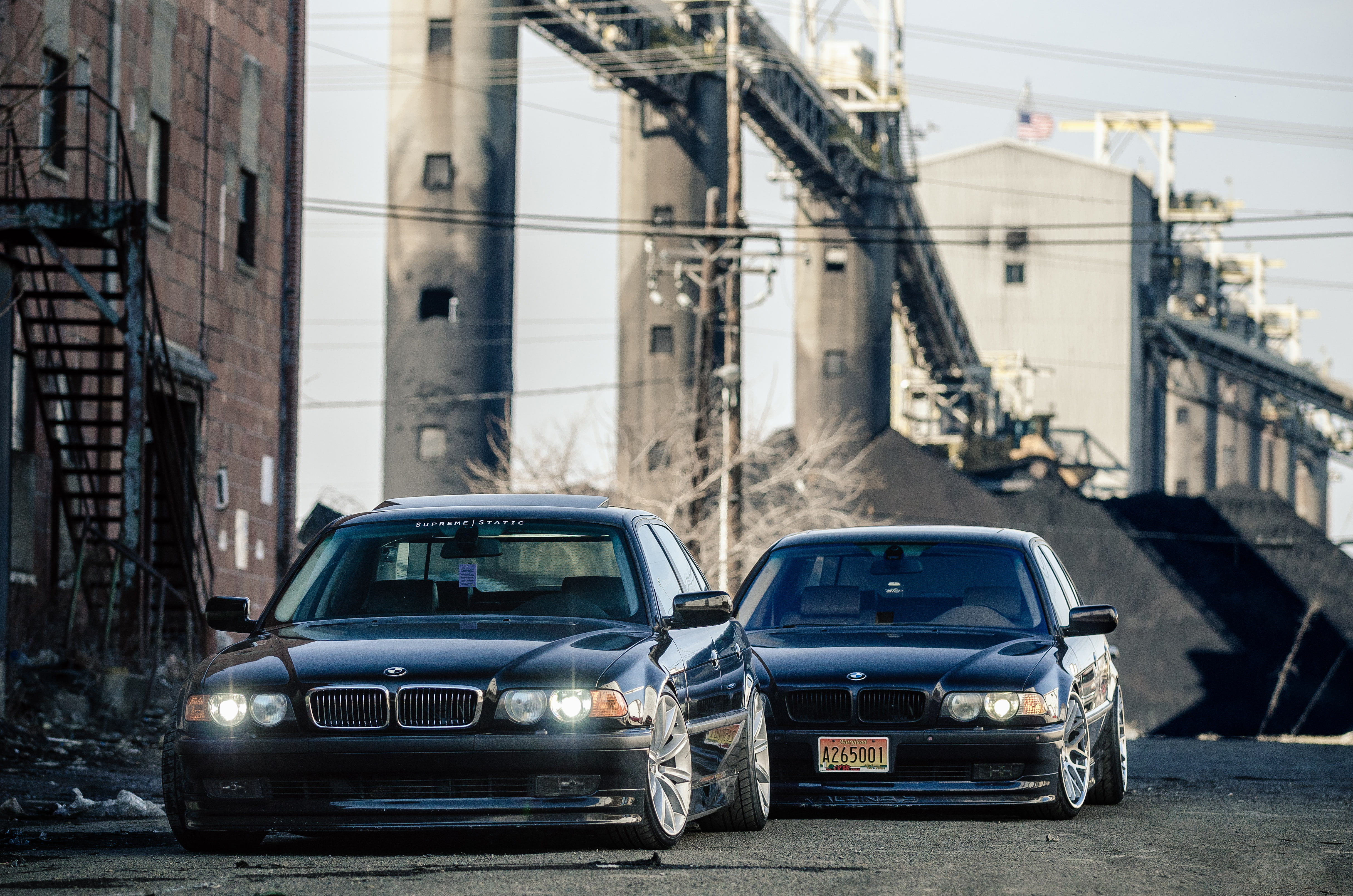 4K, motor vehicle, mode of transportation, lights, street, black, cityscape, focus on foreground, driving, built structure, building, tuning, architecture, HD Wallpaper