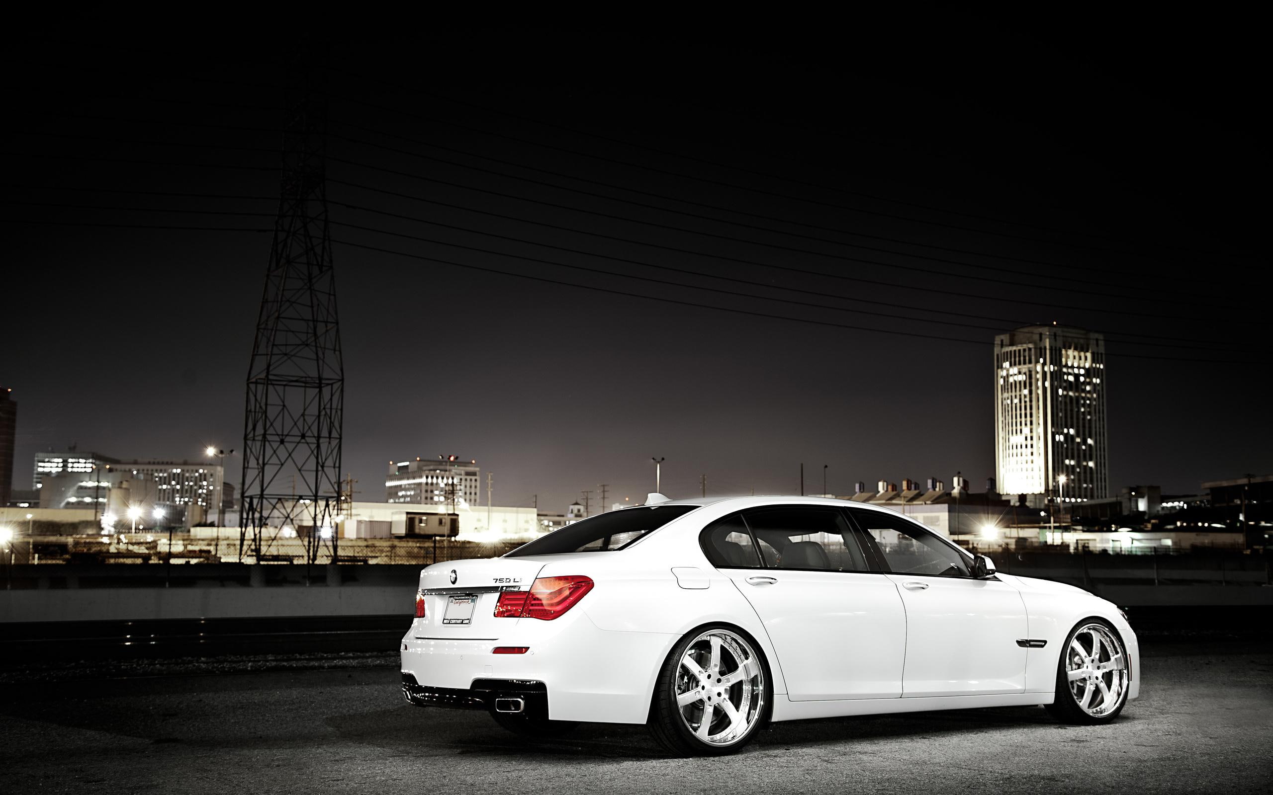 white, bmw 7 series, bmw, cars, 2560x1600, sedan, 2K, li, HD Wallpaper
