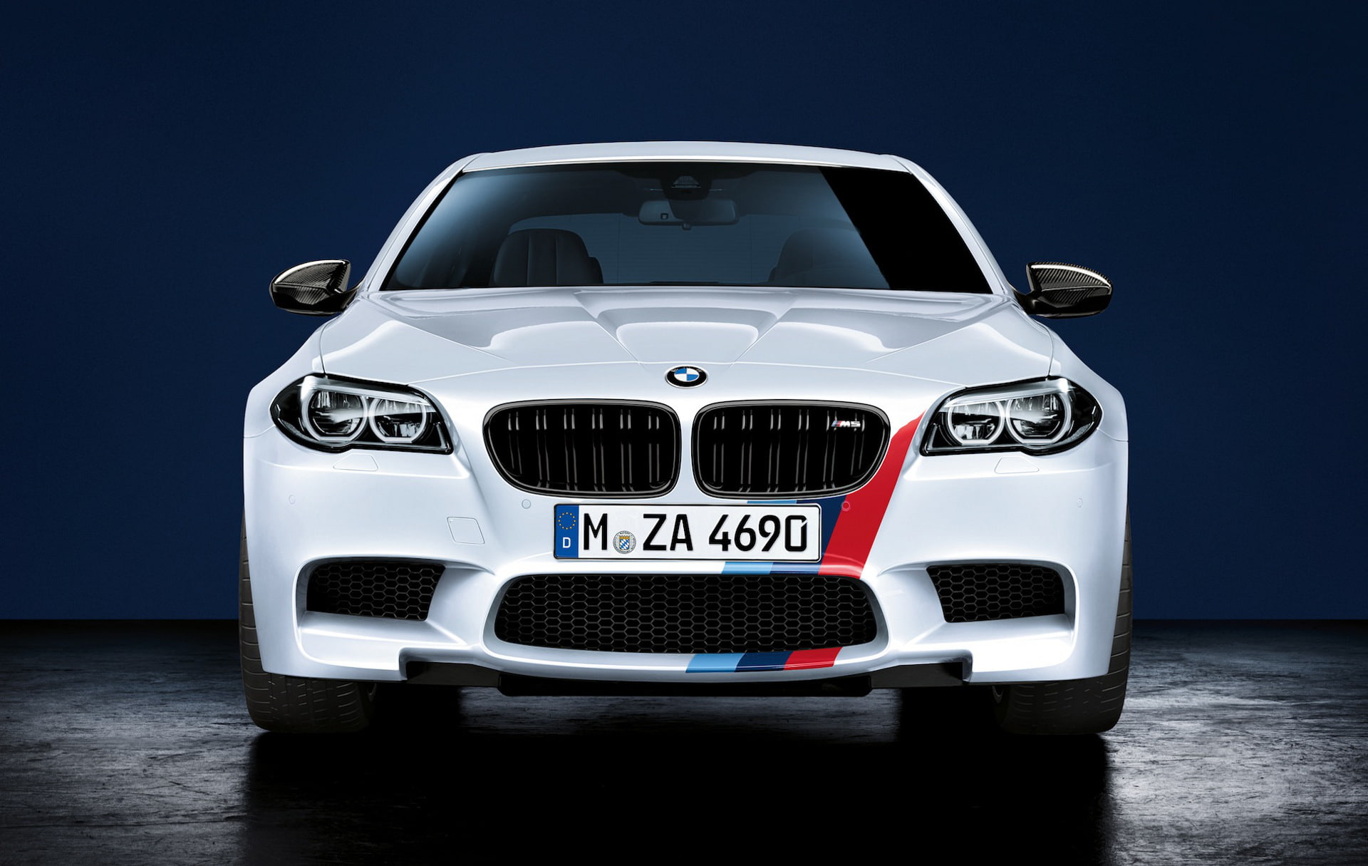 F10, front, 5 Series, white, Performance, BMW, 1080P, HD Wallpaper