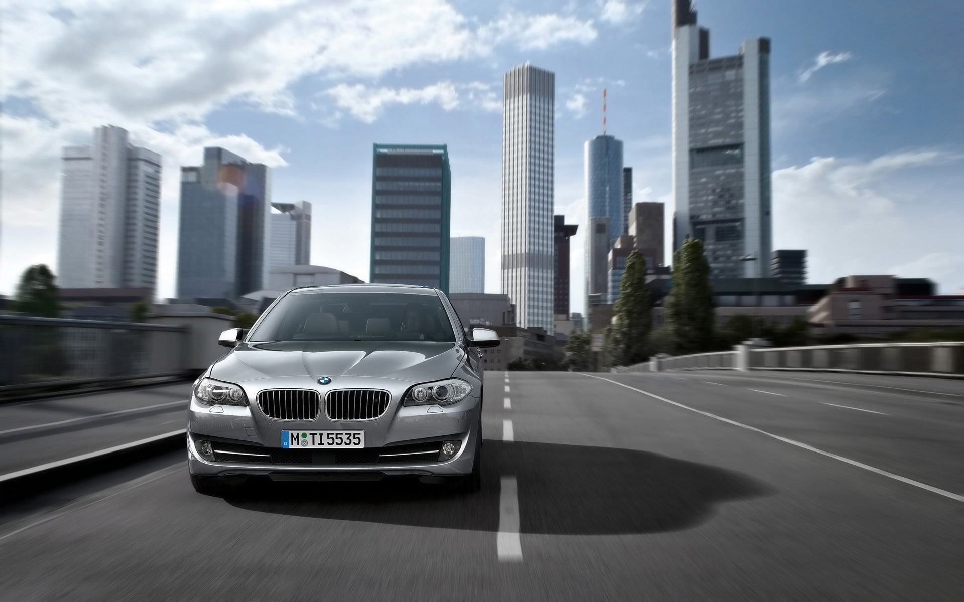 bmw, car, front, BMW 5 Series, series, 1080P, gray, sedan, HD Wallpaper