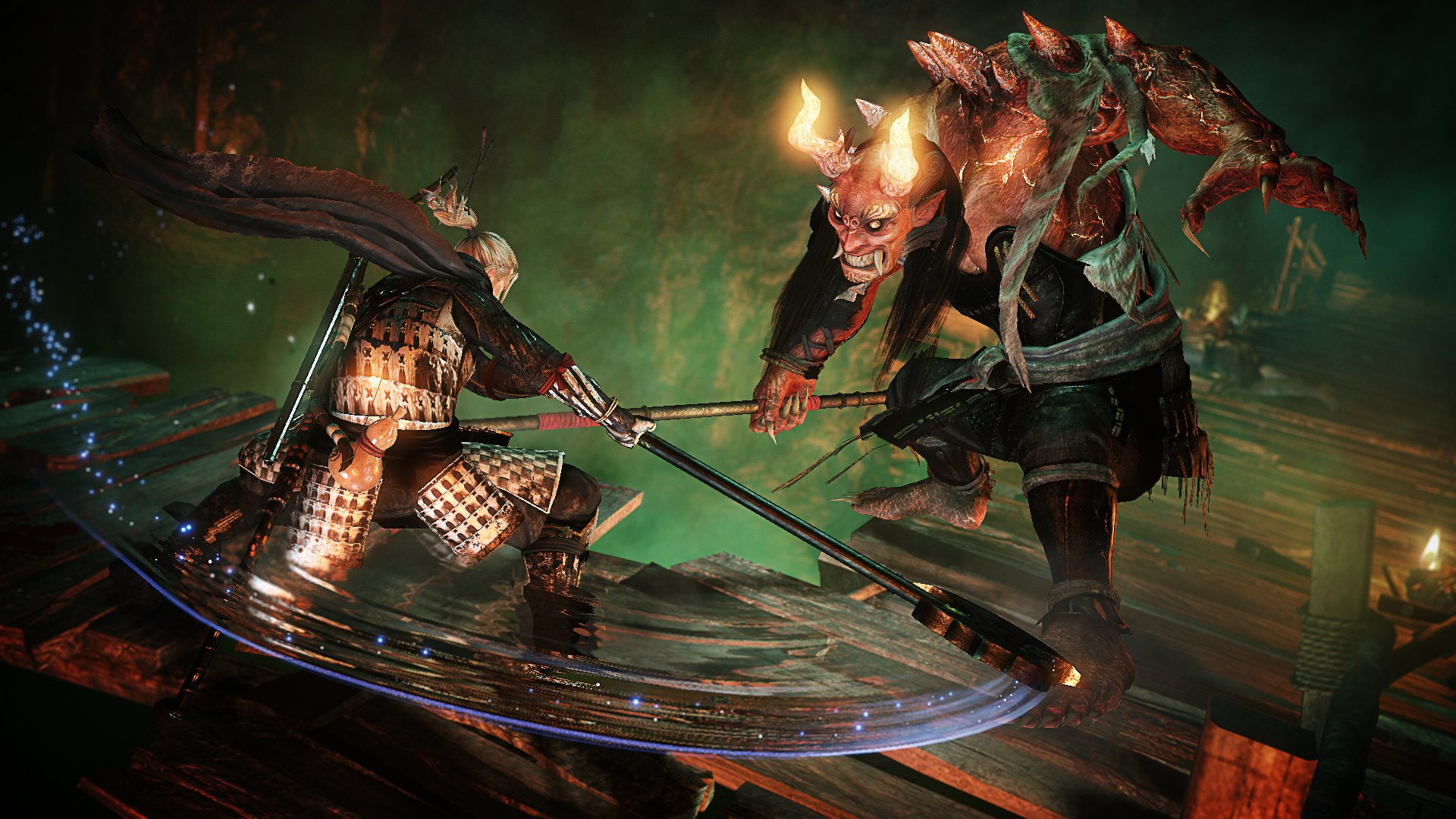 Nioh, table, reflection, wood - material, indoors, people, adult, glass - material, night, Video Game, transparent, emotion, 1080P, illuminated, William Adams (Nioh), HD Wallpaper