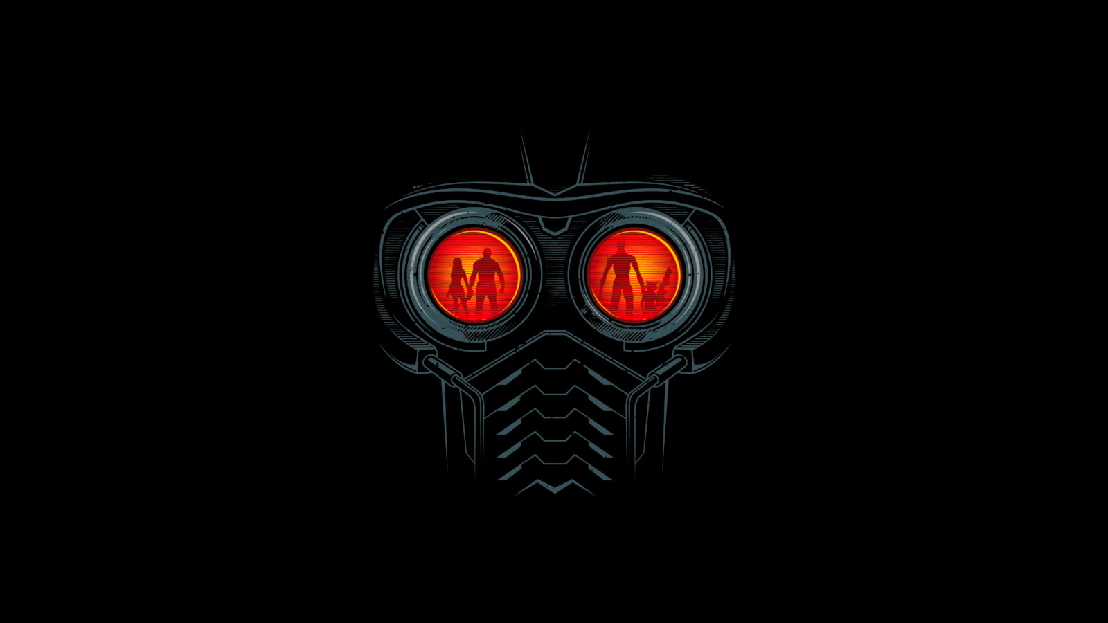 black background, light, no people, copy space, star lord, illuminated, close-up, 720P, cut out, sign, security, safety, red light, black color, movies, HD Wallpaper