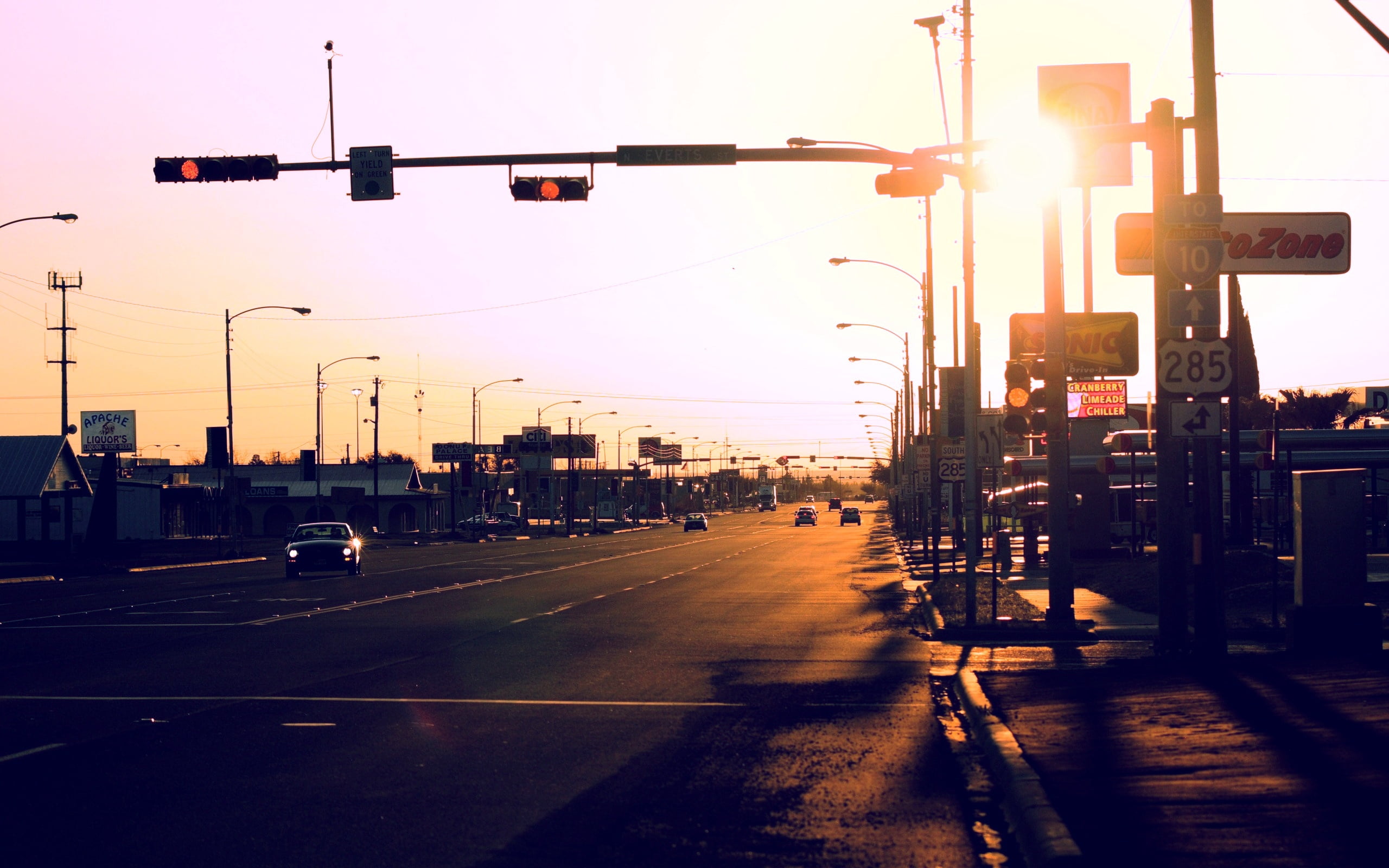 black, cityscape, no People, road signal, sunlight, sign, travel, architecture, mode of transportation, building Exterior, land vehicle, traffic, famous Place, HD Wallpaper