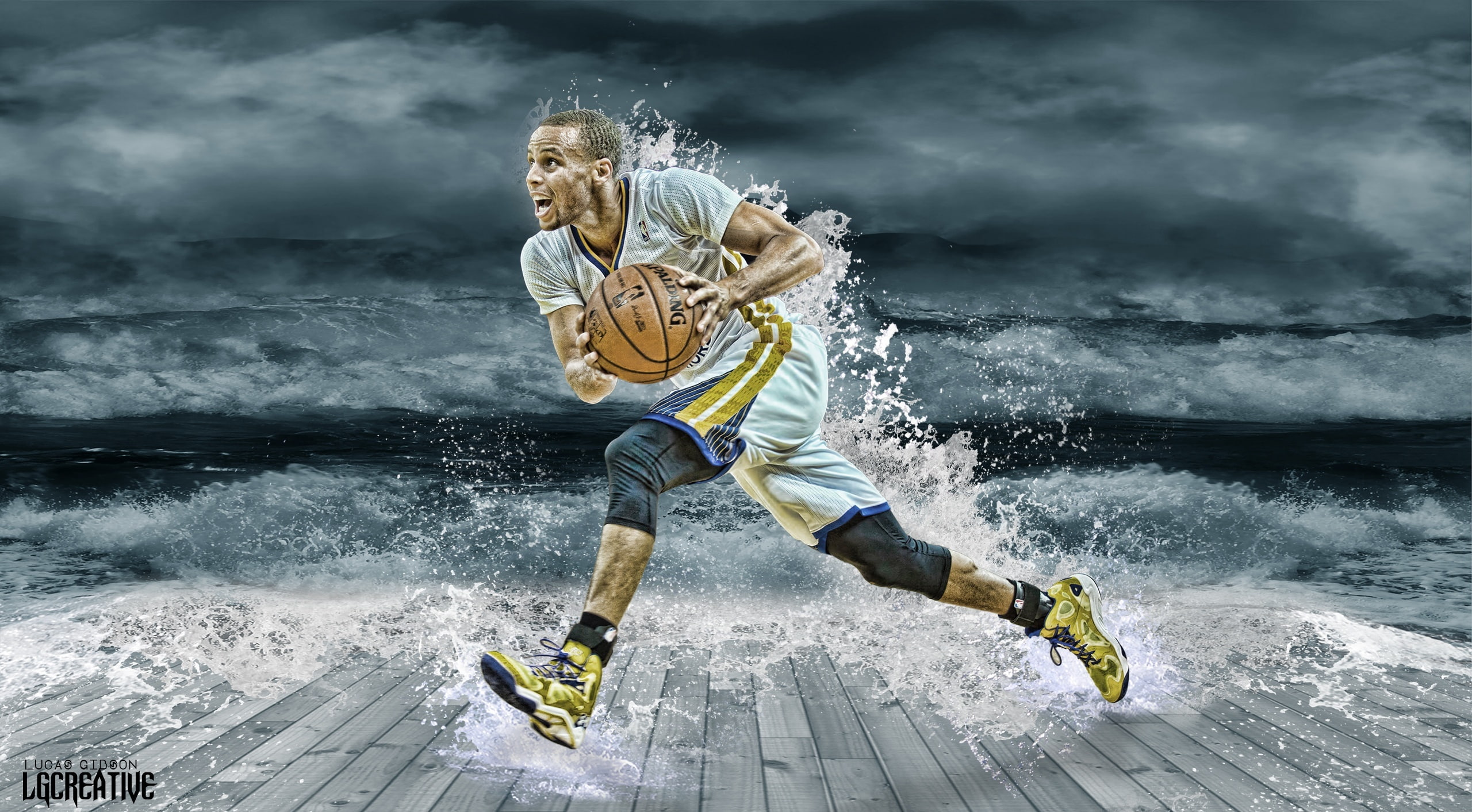 cloud - sky, young adult, full length, splash, 2K, clothing, Basketball, outdoors, athlete, lifestyles, sport, healthy lifestyle, relaxation, motion, storm, HD Wallpaper