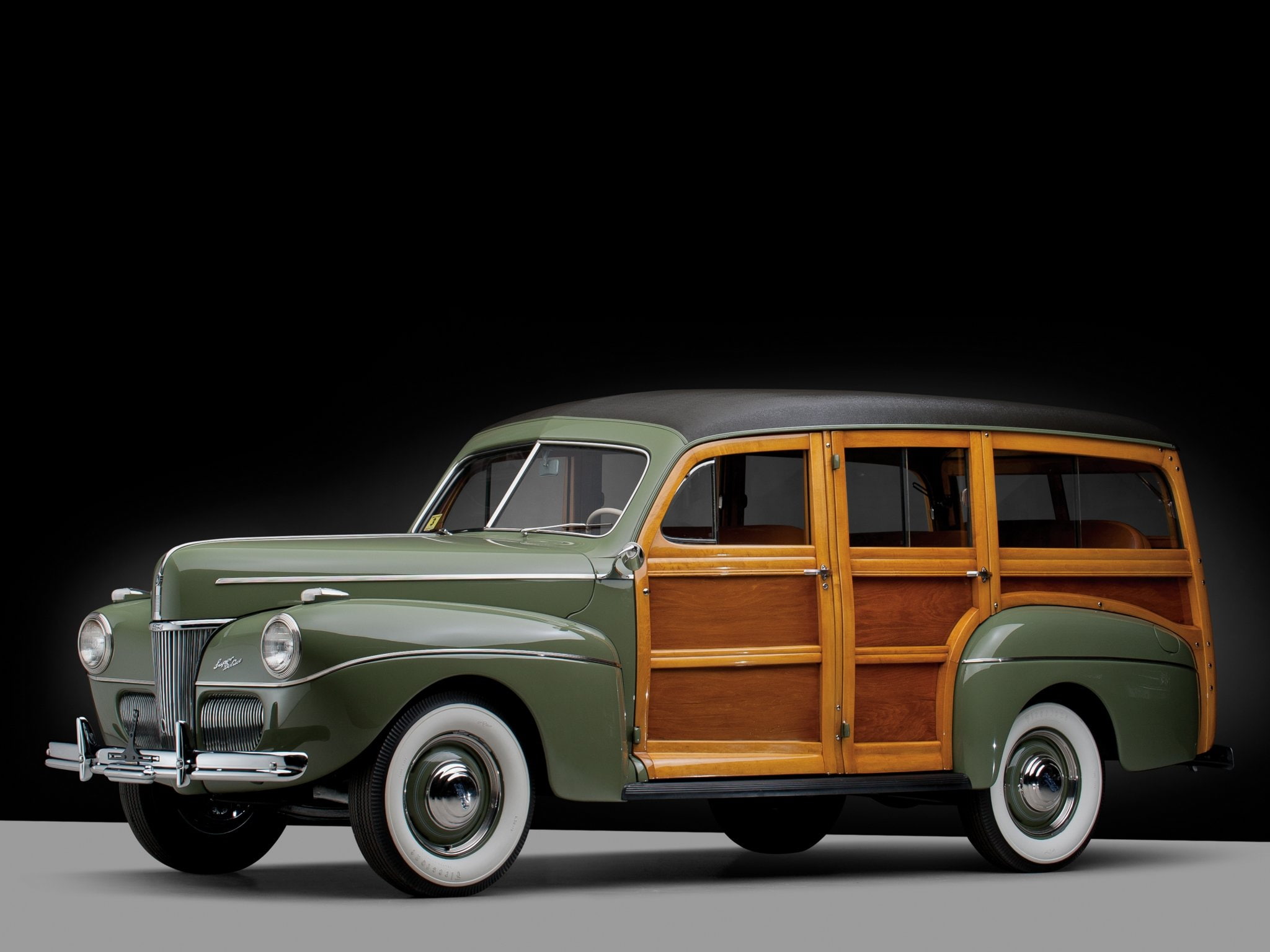 ford, 1080P, v 8, woody, retro, deluxe, 11a 79b, 1941, stationwagon, super, HD Wallpaper