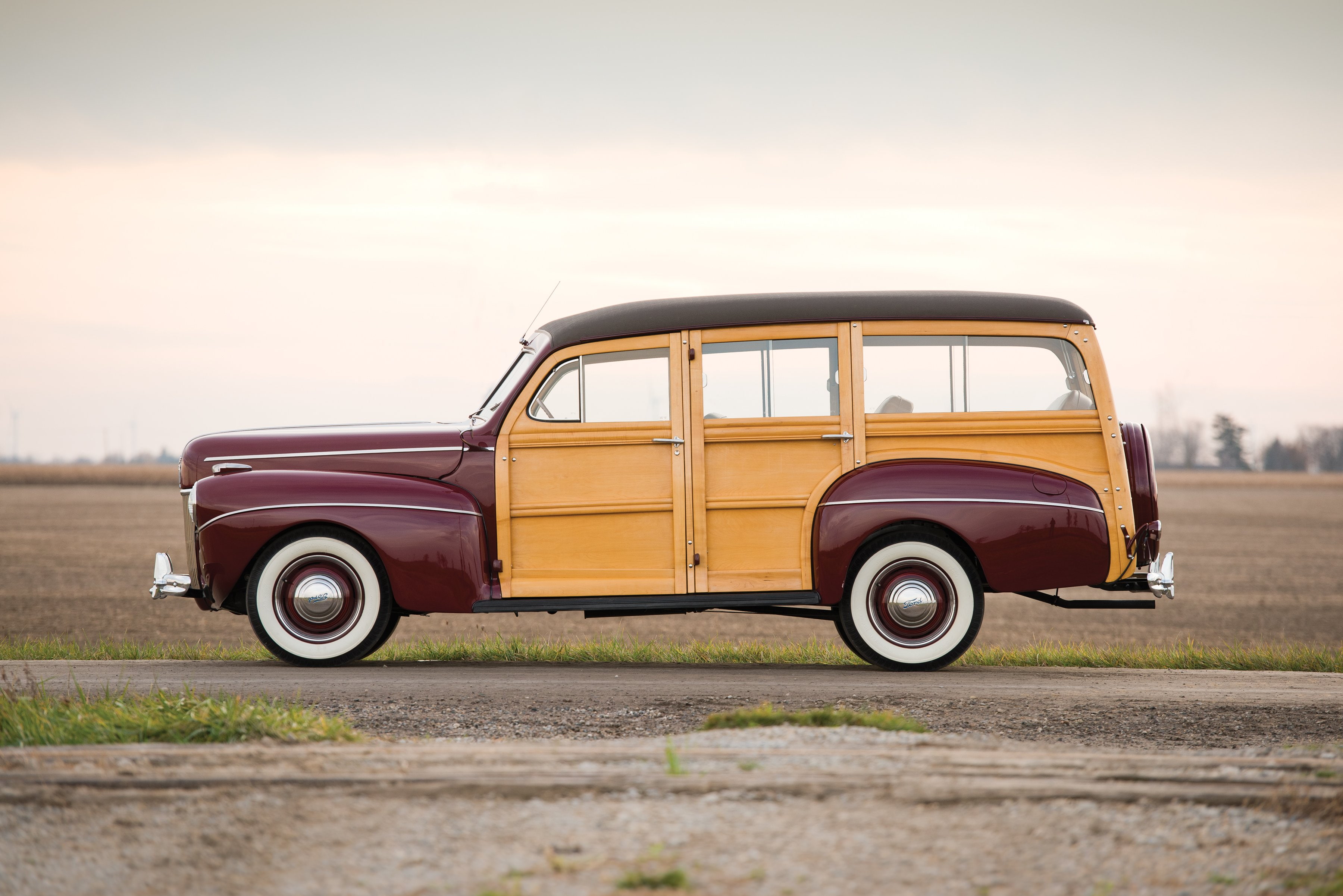 deluxe, 1941, v-8, retro, woody, super, ford, stationwagon, 2K, (11a-79b), HD Wallpaper