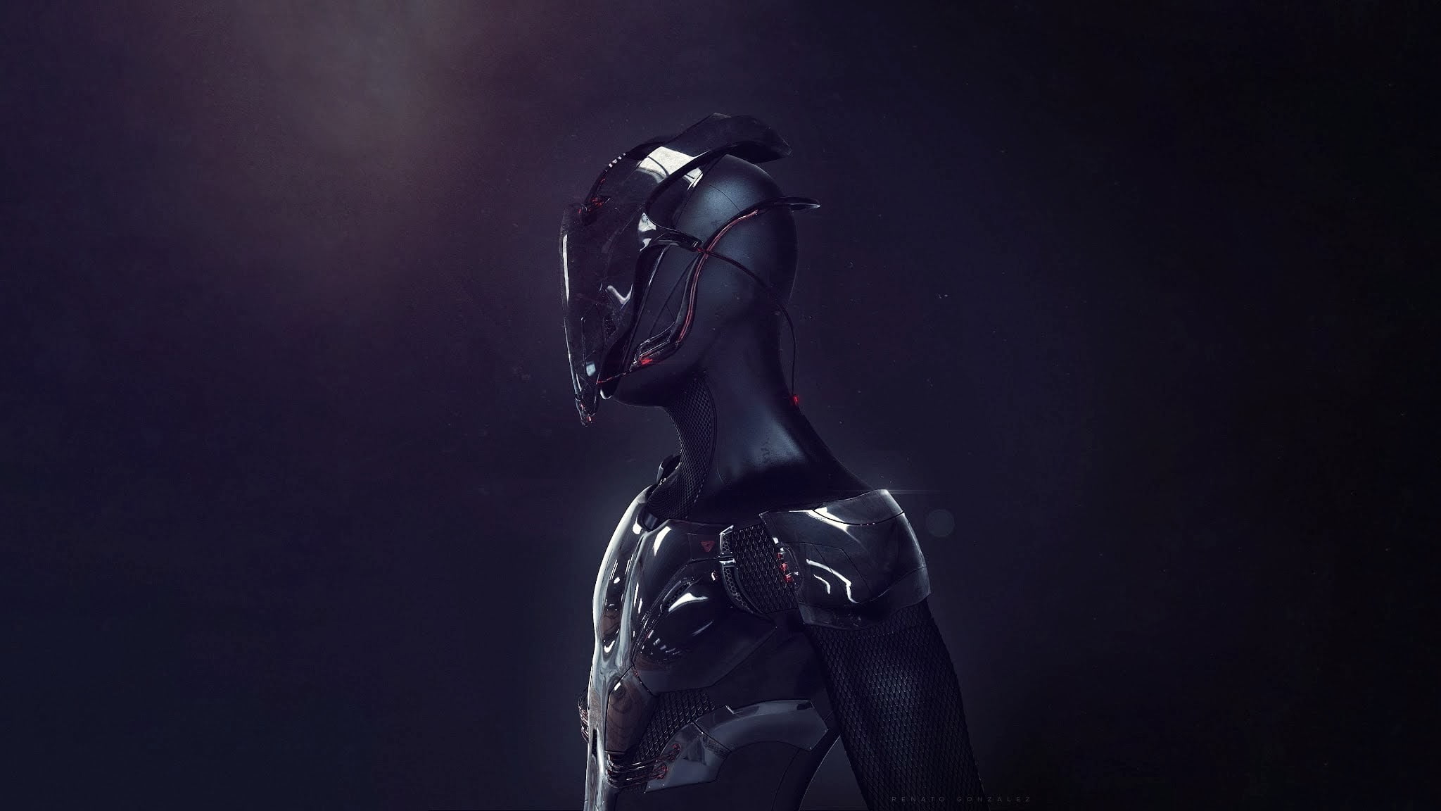 indoors, young adult, science fiction, game, cyborg, copy space, digital, robot, people, digital composite, protection, gas mask, black background, creativity, HD Wallpaper
