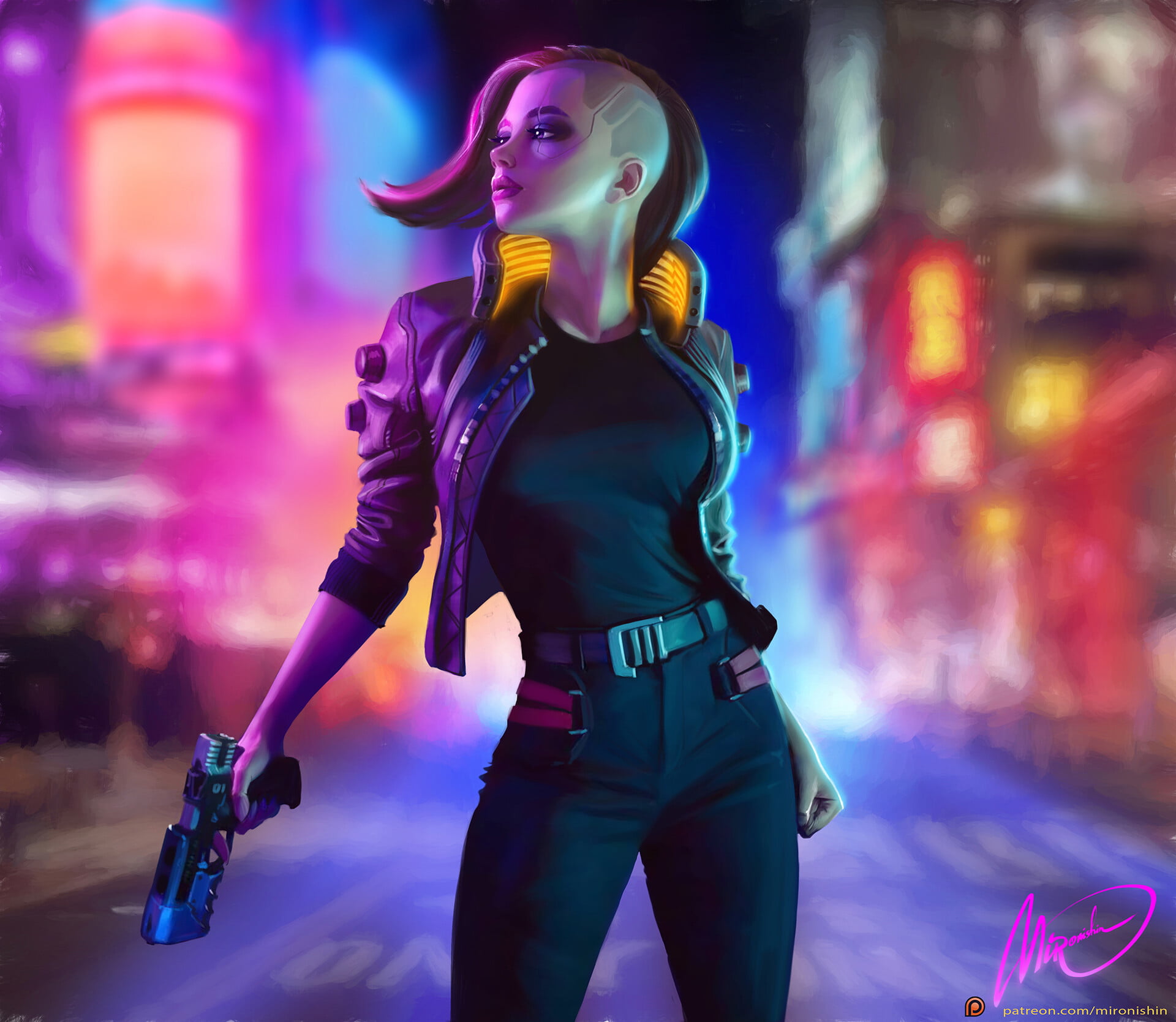 Cyberpunk 2077, fan art, 1080P, video games, Mironishin, HD Wallpaper