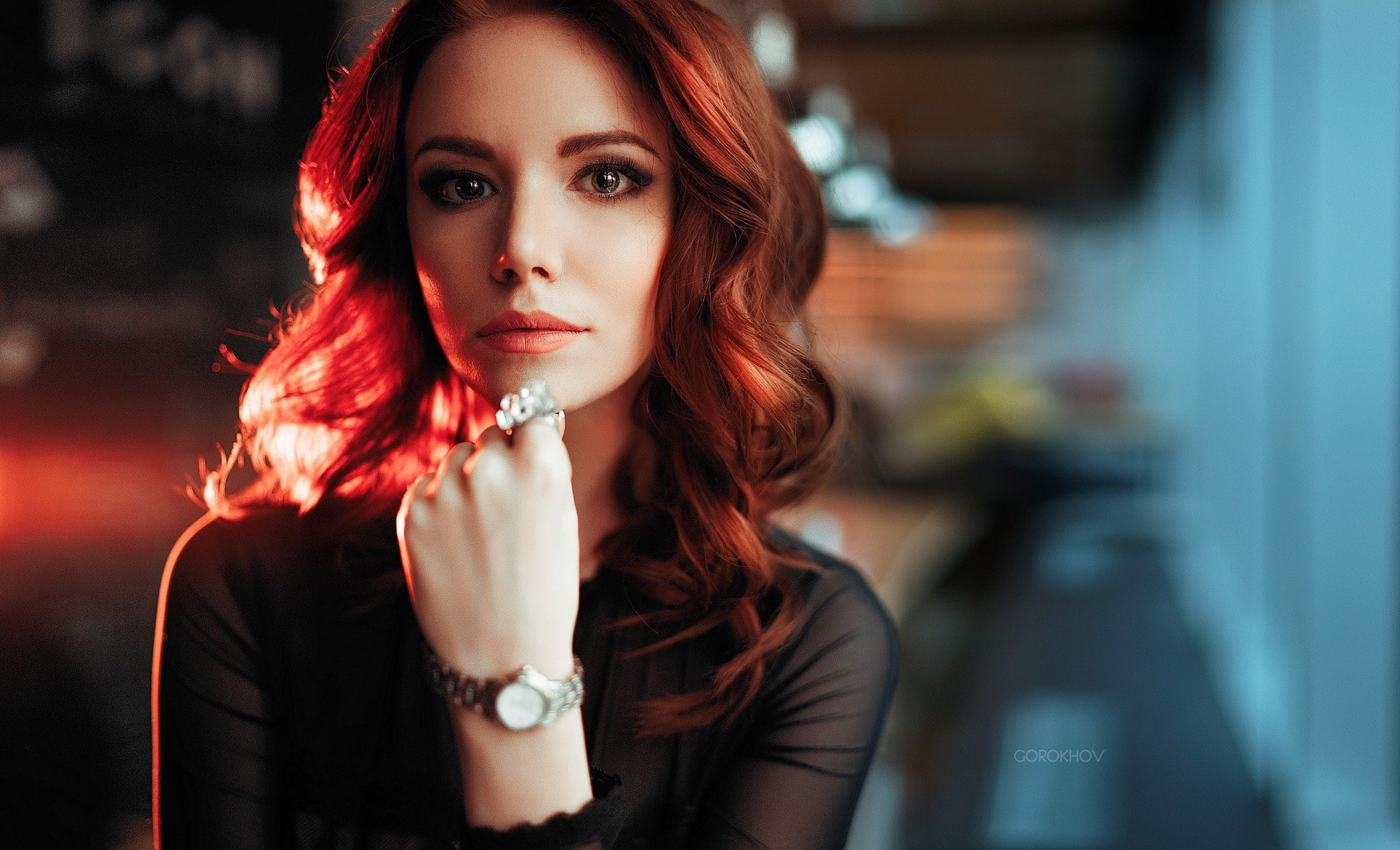 hairstyle, front view, beautiful woman, beauty, women, Ivan Gorokhov, contemplation, adult, young women, young adult, portrait, redhead, face, dyed red hair, HD Wallpaper