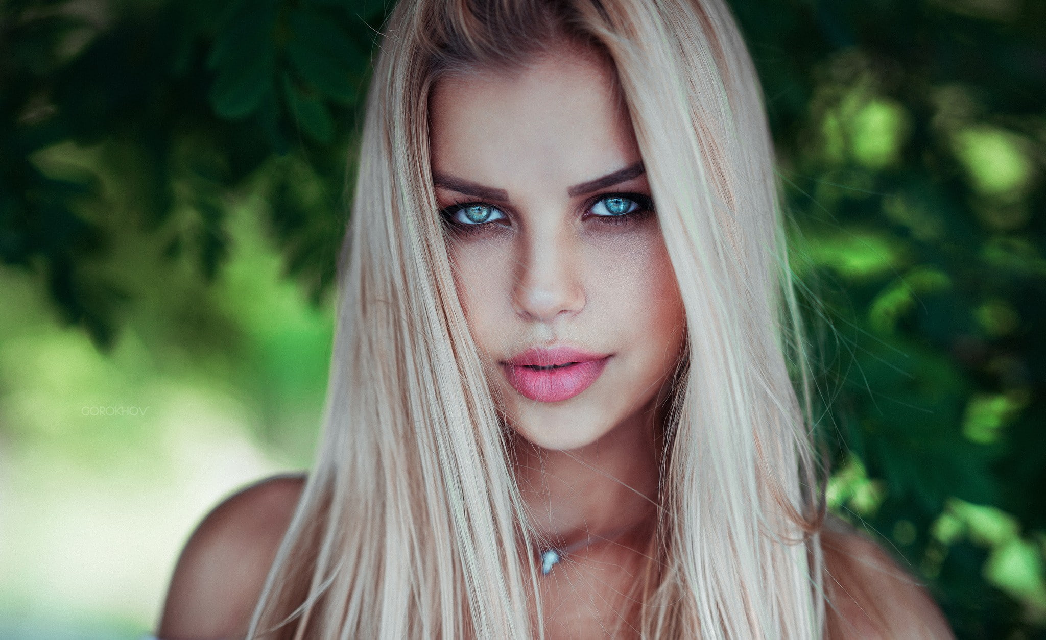 women, 1080P, face, Ivan Gorokhov, portrait, blonde, HD Wallpaper