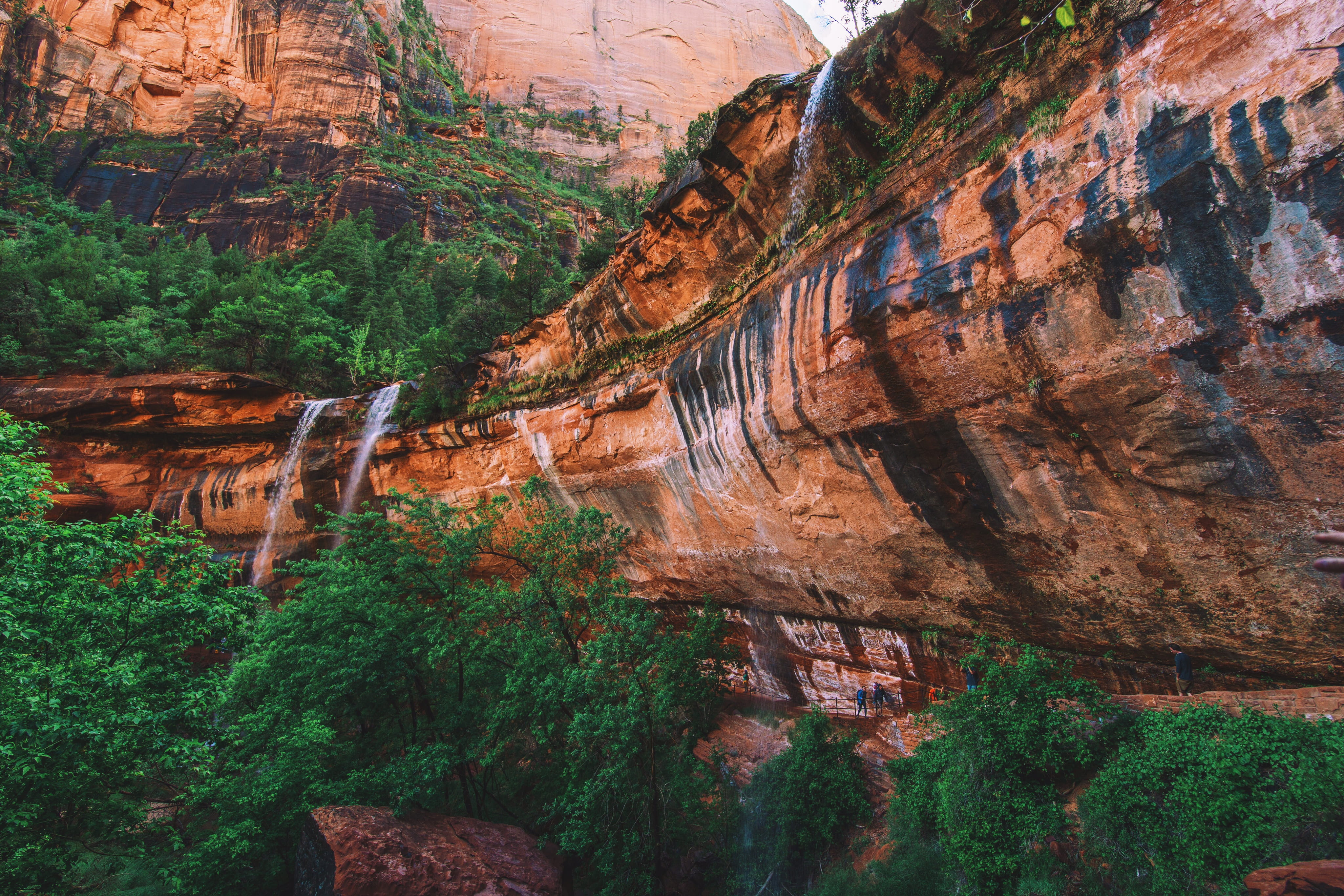 rock, waterfalls, travel destinations, physical geography, formation, archesnp, eroded, rock - object, landscape, non-urban scene, rock formation, plant, HD Wallpaper
