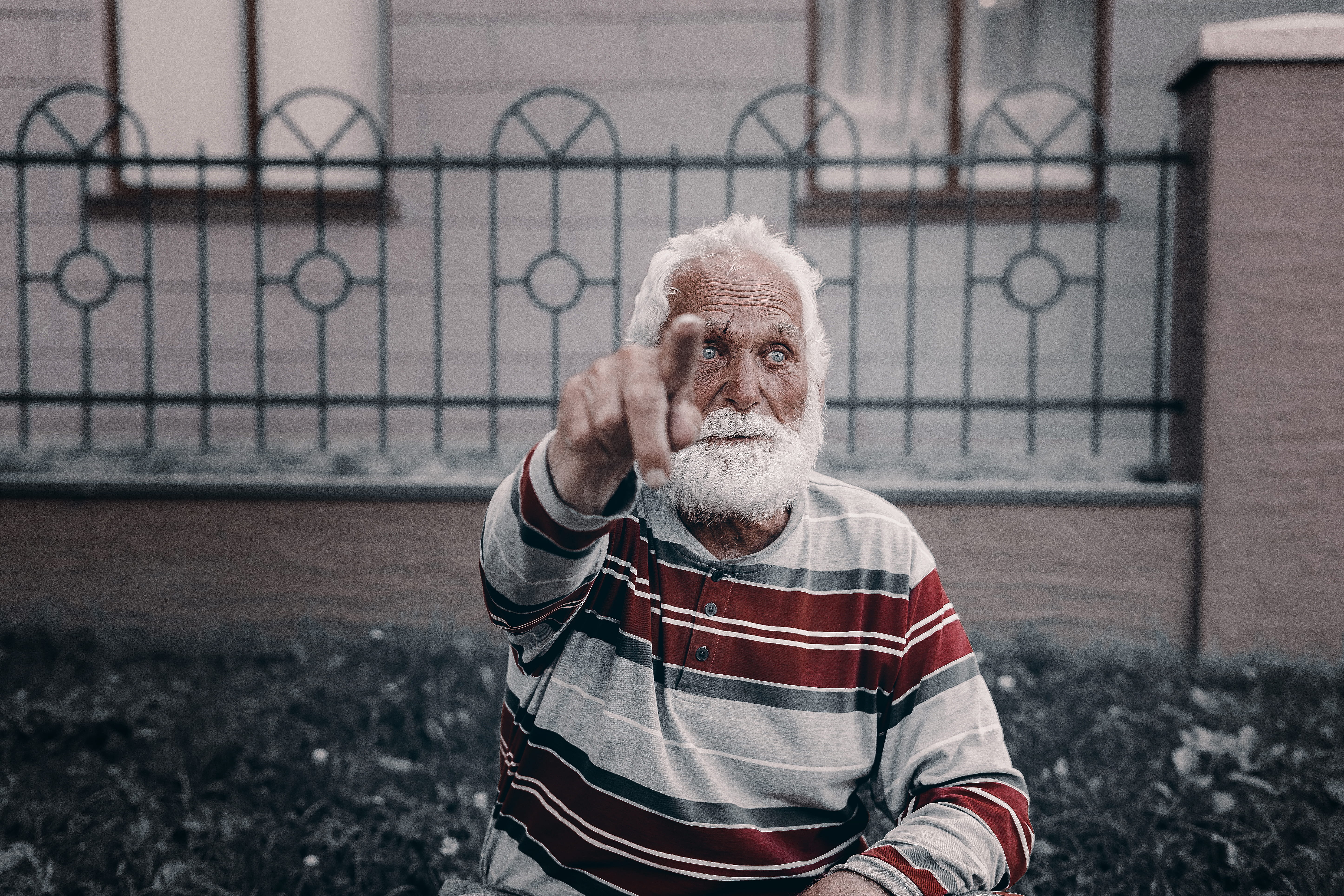 fence, loneliness, hand, mature Adult, man, mustache, aging Process, people, eyeglasses, one Man Only, eye, portrait, point, solitude, human Face, sitting, HD Wallpaper