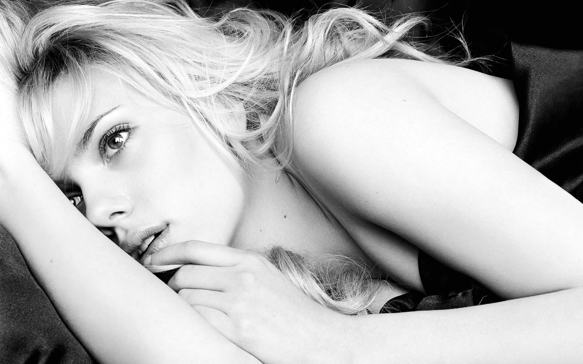 1080P, monochrome, actress, Scarlett Johansson, women, HD Wallpaper
