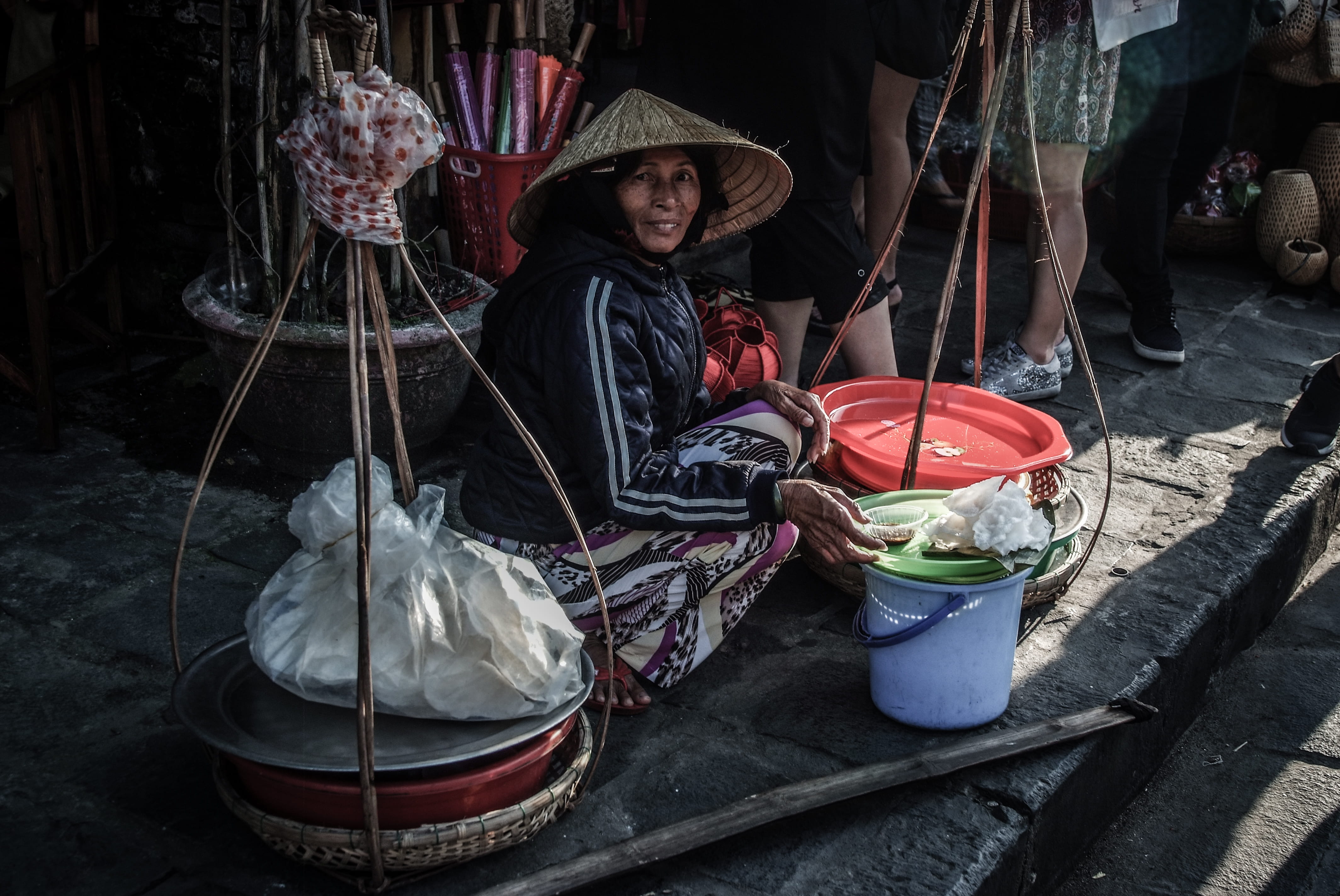 beside, woman, clothing, seller, full length, retail display, casual clothing, market, real people, kneed, day, vietnamese woman, sitting, one person, street food, HD Wallpaper