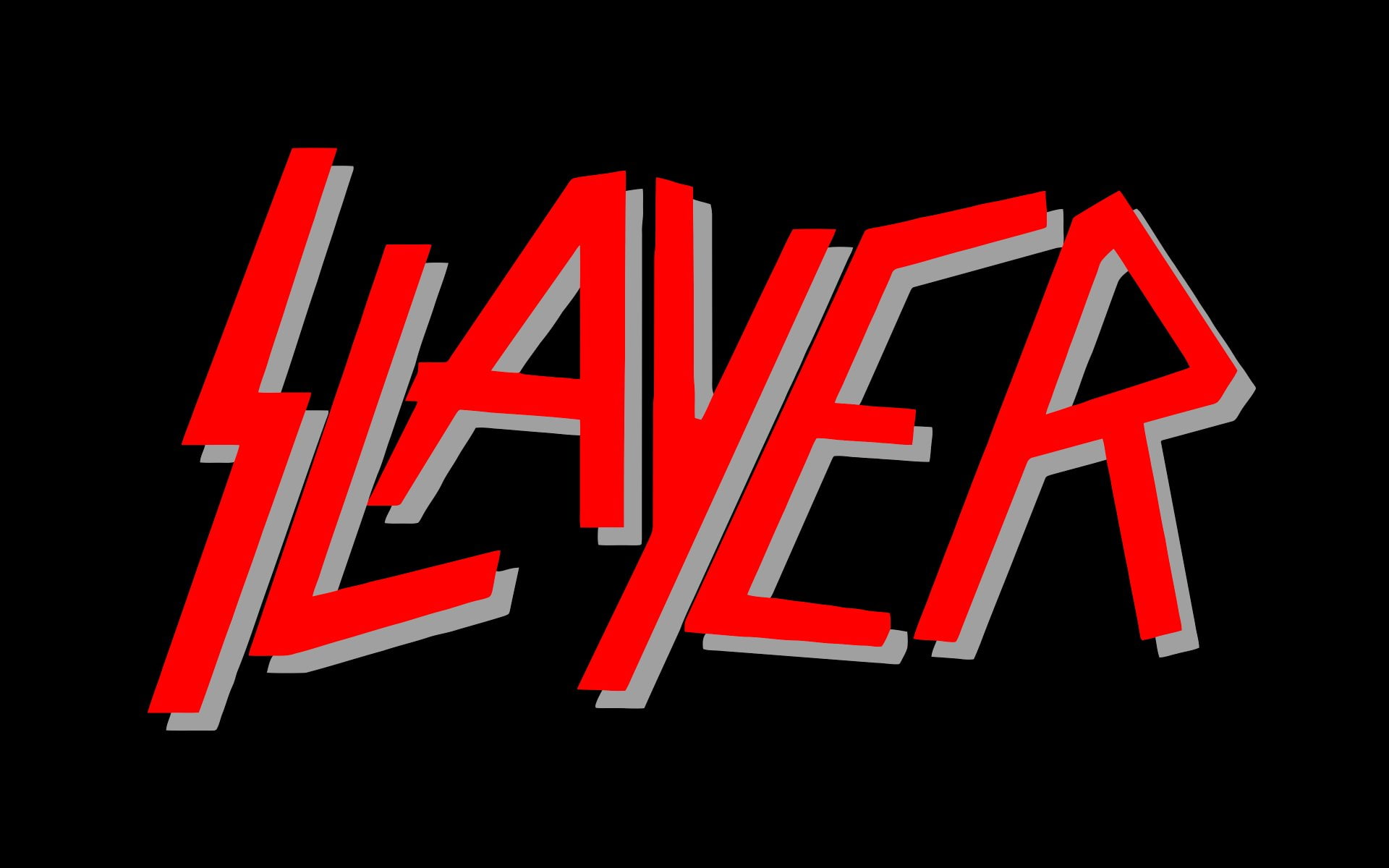 text, single word, studio shot, dark, copy space, Band (Music), exit sign, illuminated, 1080P, arrow symbol, leaving, red, cut out, Slayer, neon, black background, HD Wallpaper