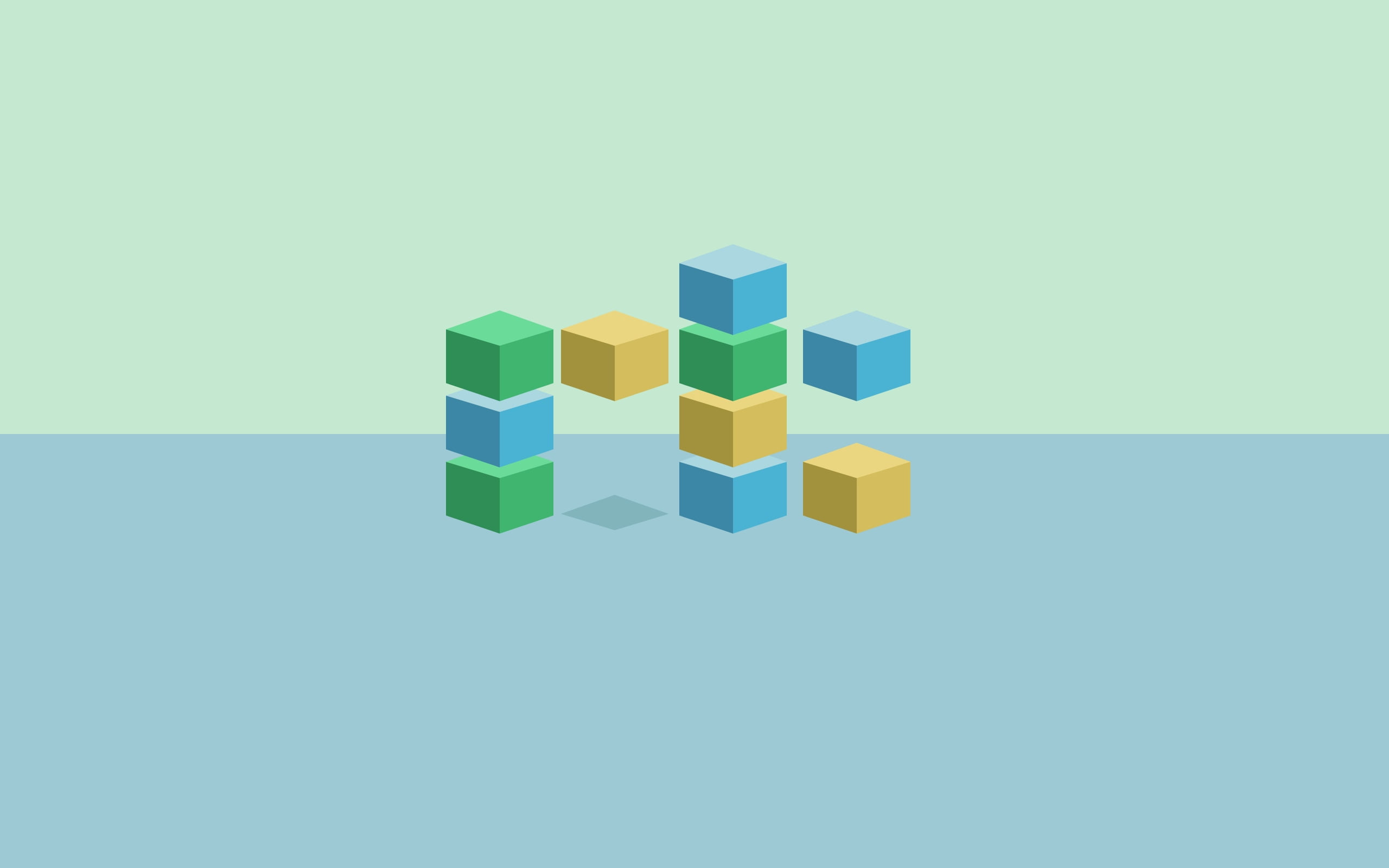 multi Colored, yellow, toy block, decoration, cubes, modern, shadow, blue, turquoise colored, 2K, vector, pattern, design Element, copy space, illustration, HD Wallpaper