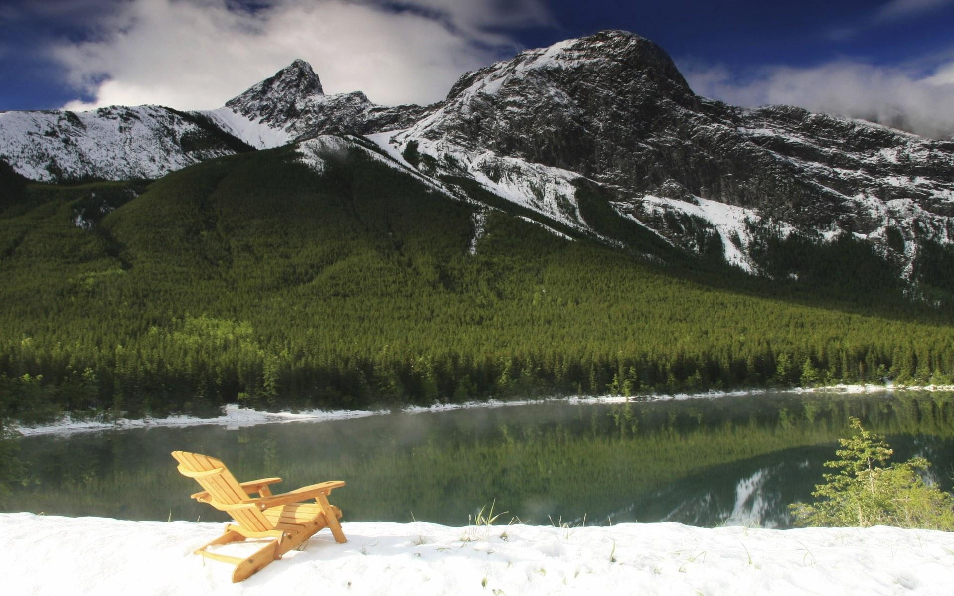 forest, nature, 3d and abstract, relex, lake, relax, 1080P, landscape, snowy, beneath, snow, winter, mountain, HD Wallpaper