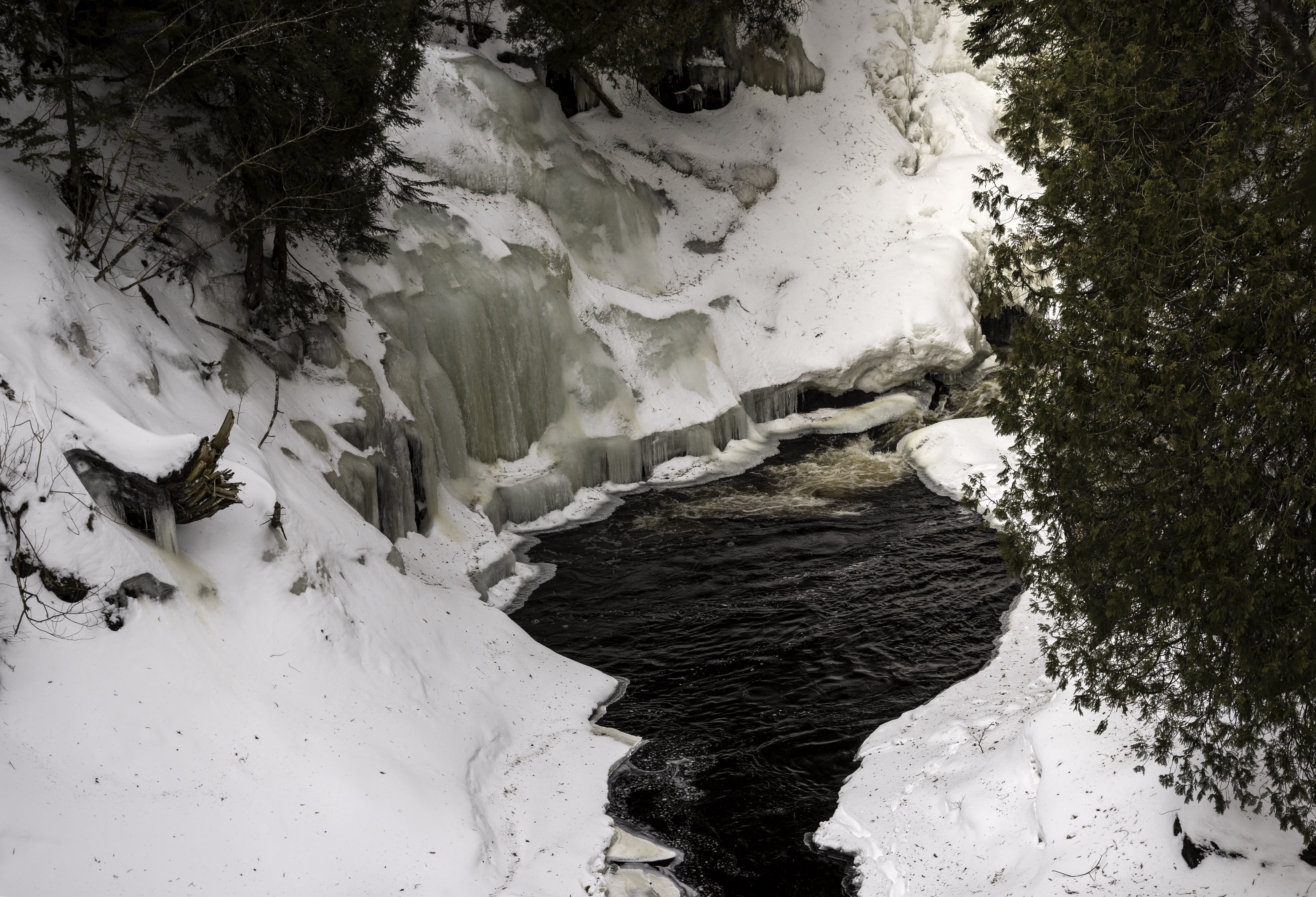 rock - object, snow, 5K, land, cold - Temperature, cascade, rock, Small, beneath, nature, Cascade River State Park, river, state, beauty in nature, no People, HD Wallpaper