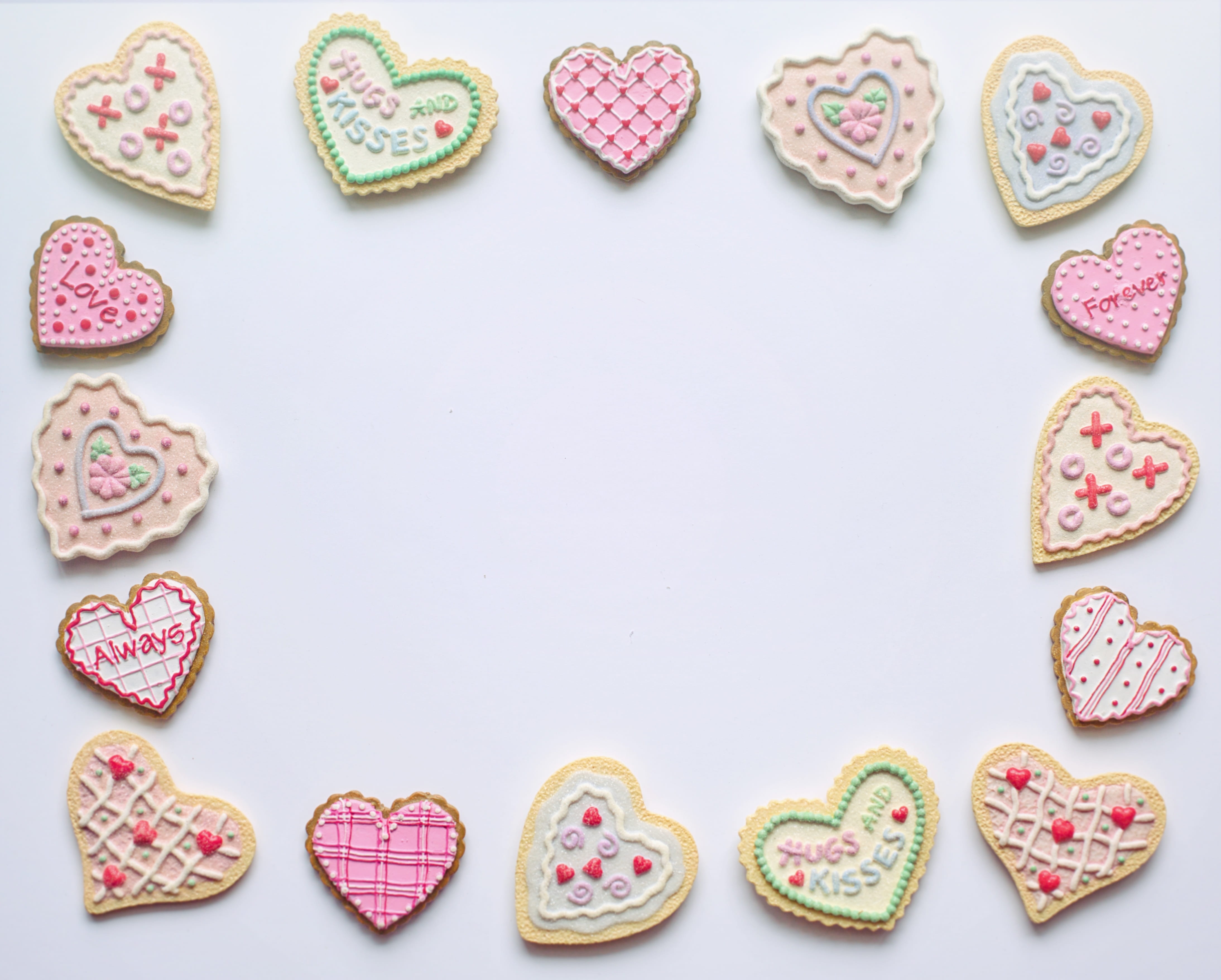 studio shot, cookie, temptation, romantic, positive emotion, food and drink, indoors, no people, indulgence, birthday, hearts, dessert, sweets, text space, HD Wallpaper
