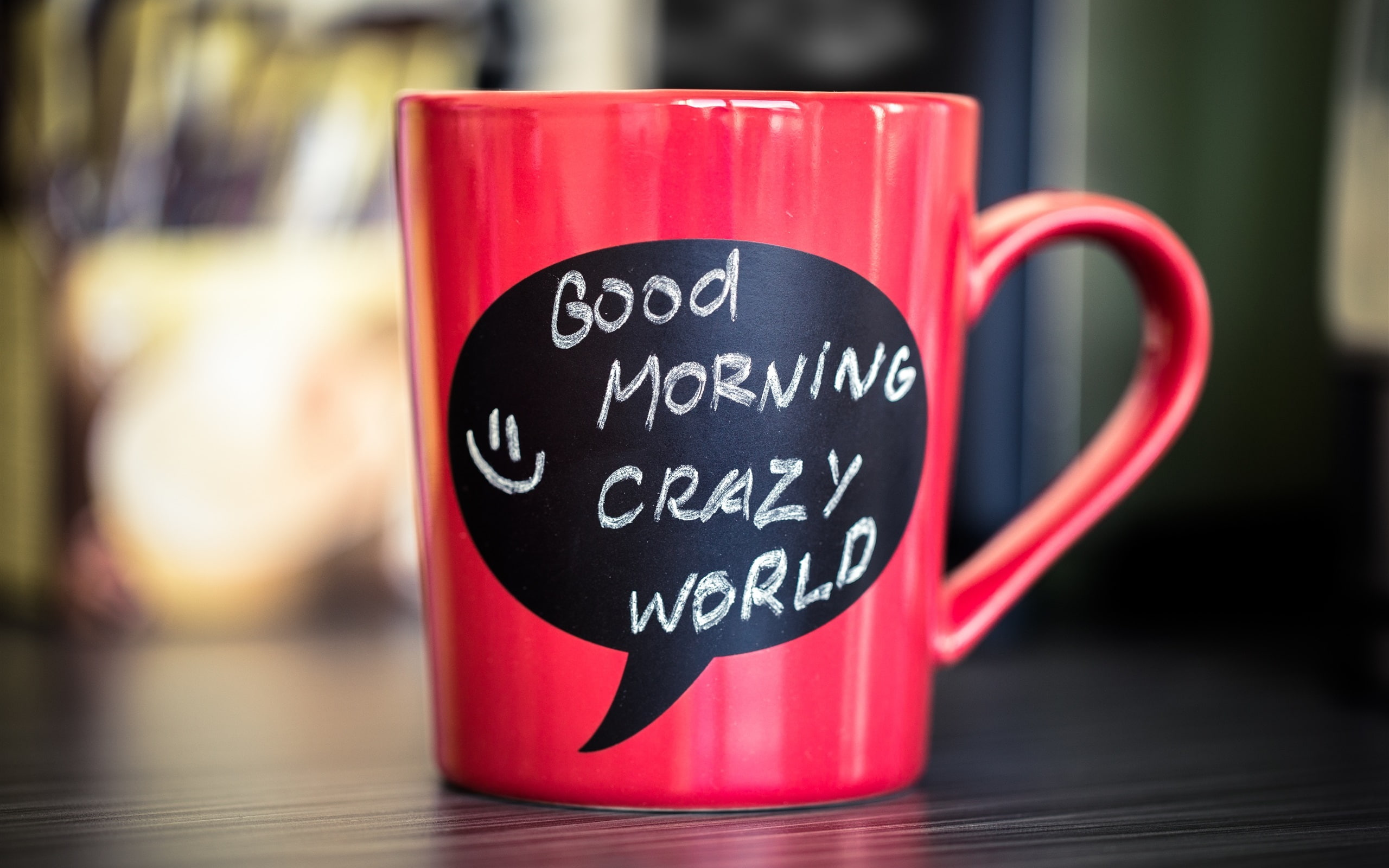 good, Mug, Red, ceramic, 2K, black, morning, coffee, worlds, Cup, crazy, HD Wallpaper