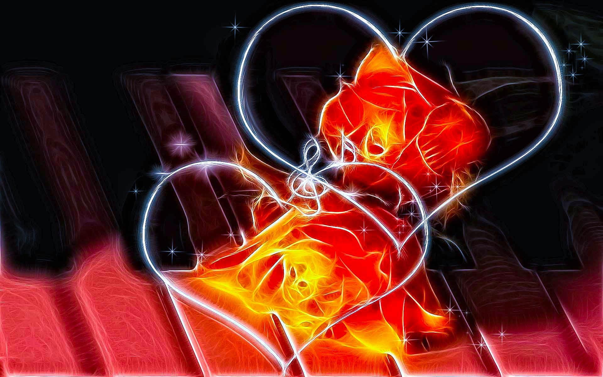 3d and abstract, roses, heart, abstract, fractalius, blissful, love, flowers, beauty, romantic, loving, caring, 1080P, HD Wallpaper