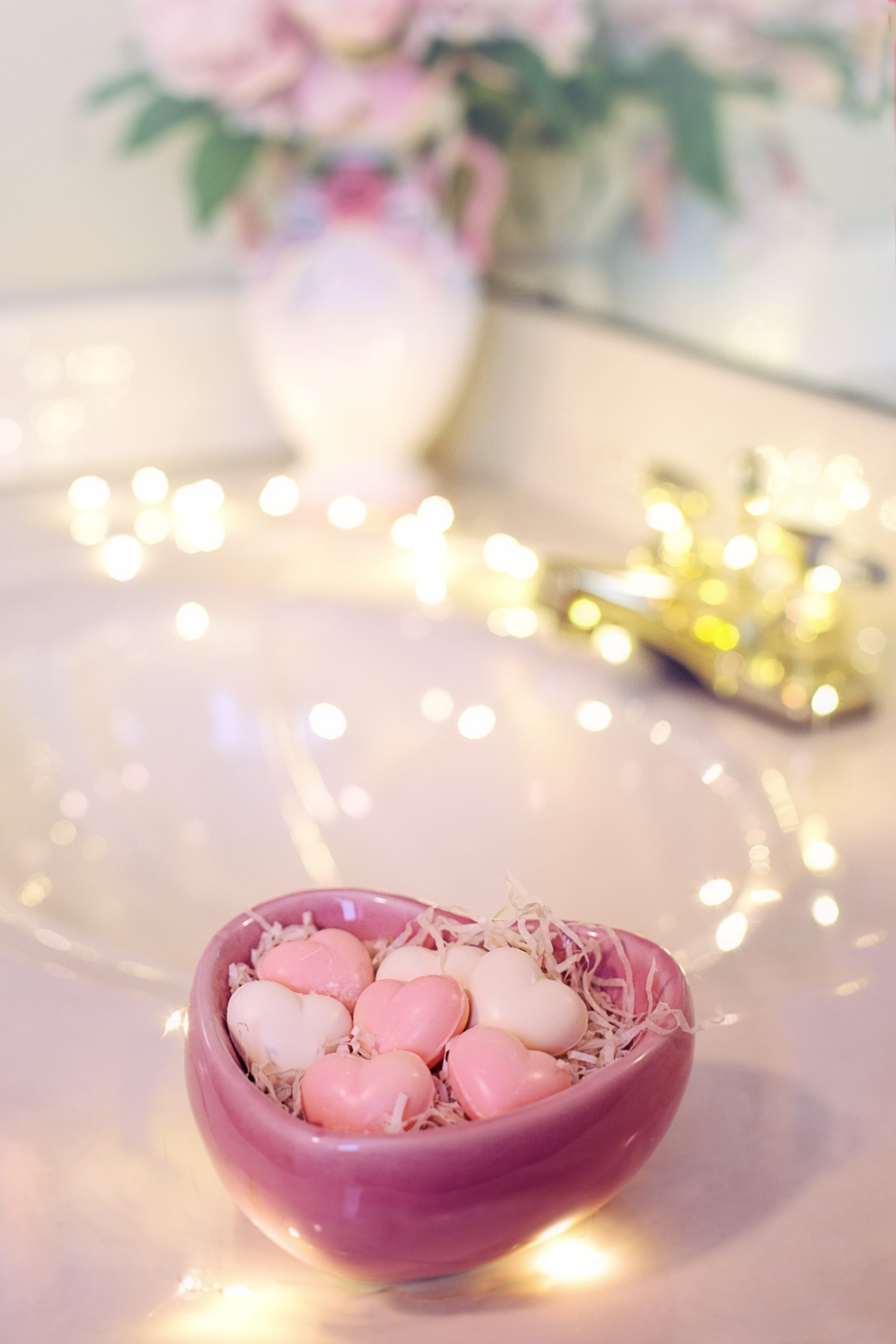 flower, pink, focus on foreground, skincare, heart-shaped soaps, indoors, food and drink, sweet food, therapy, facial care, close-up, natural, relaxation, Phone HD Wallpaper