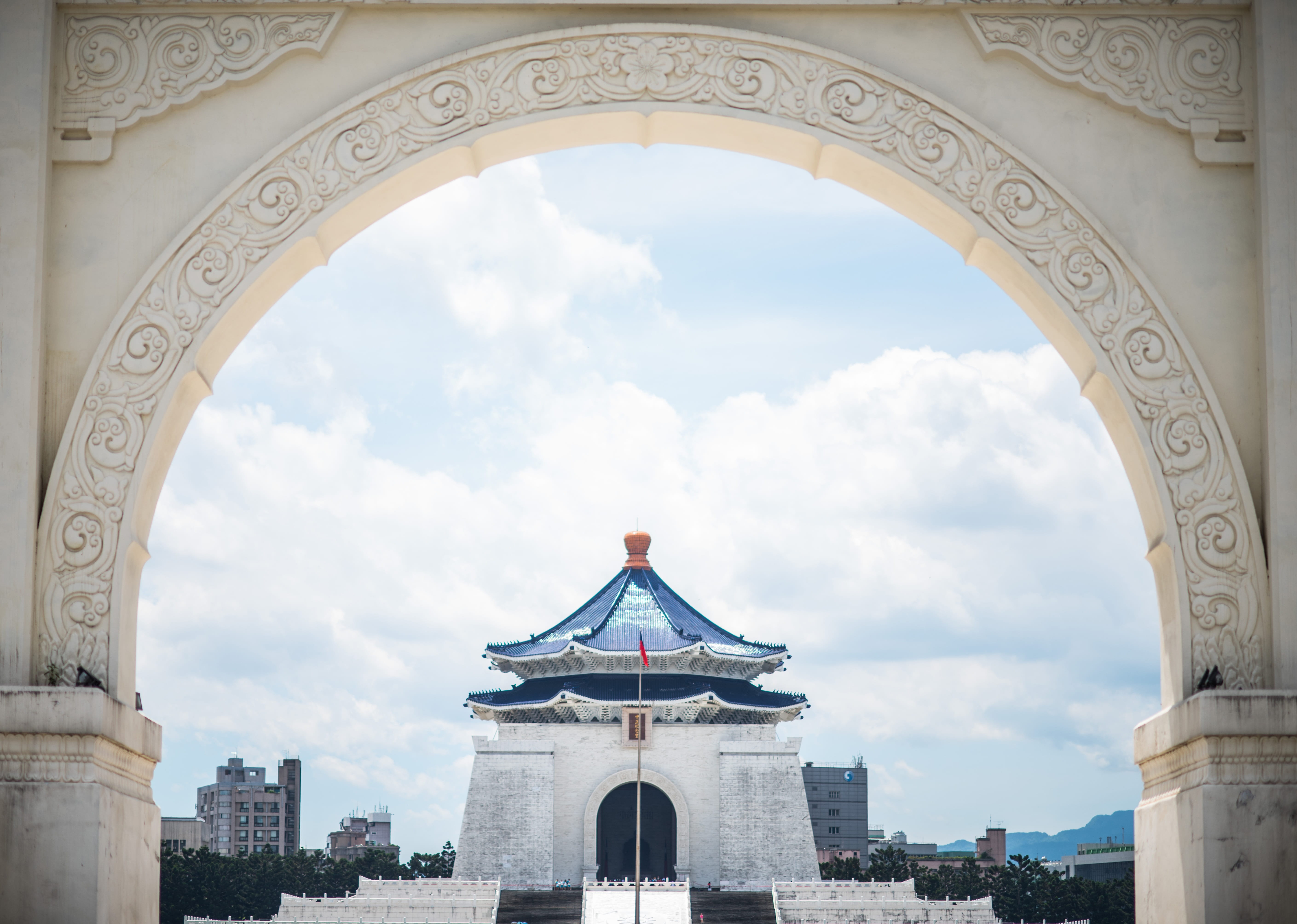 city, taipei, tourism, chiang kai-shek memorial hall, taiwan, architecture and art, building exterior, blue, building, day, asia, travel, temple, no people, HD Wallpaper