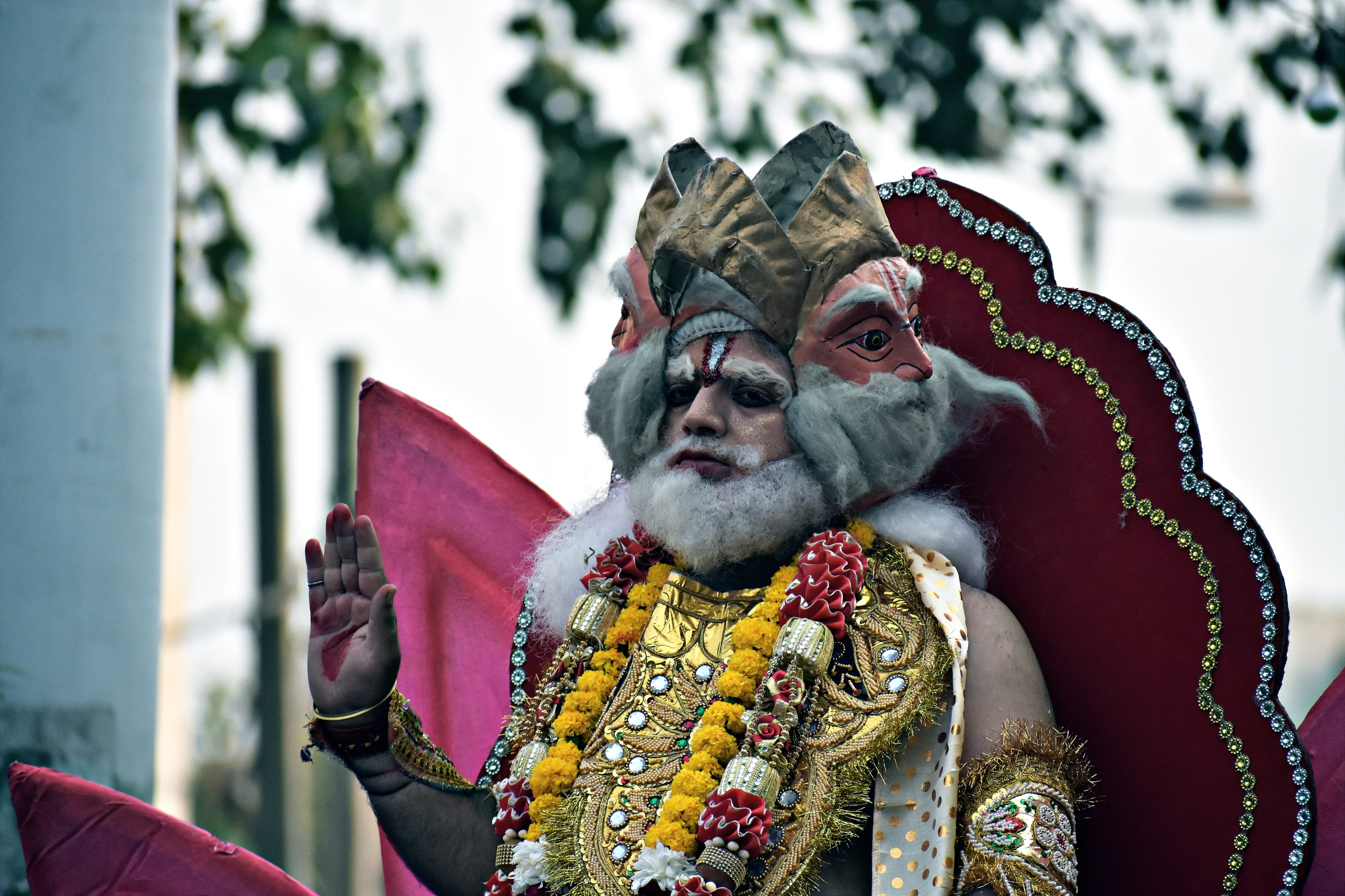 men, art and craft, traditional clothing, adult, holding, beard, dusshera, real people, day, ramleela, one person, ramayana, front view, focus on foreground, HD Wallpaper