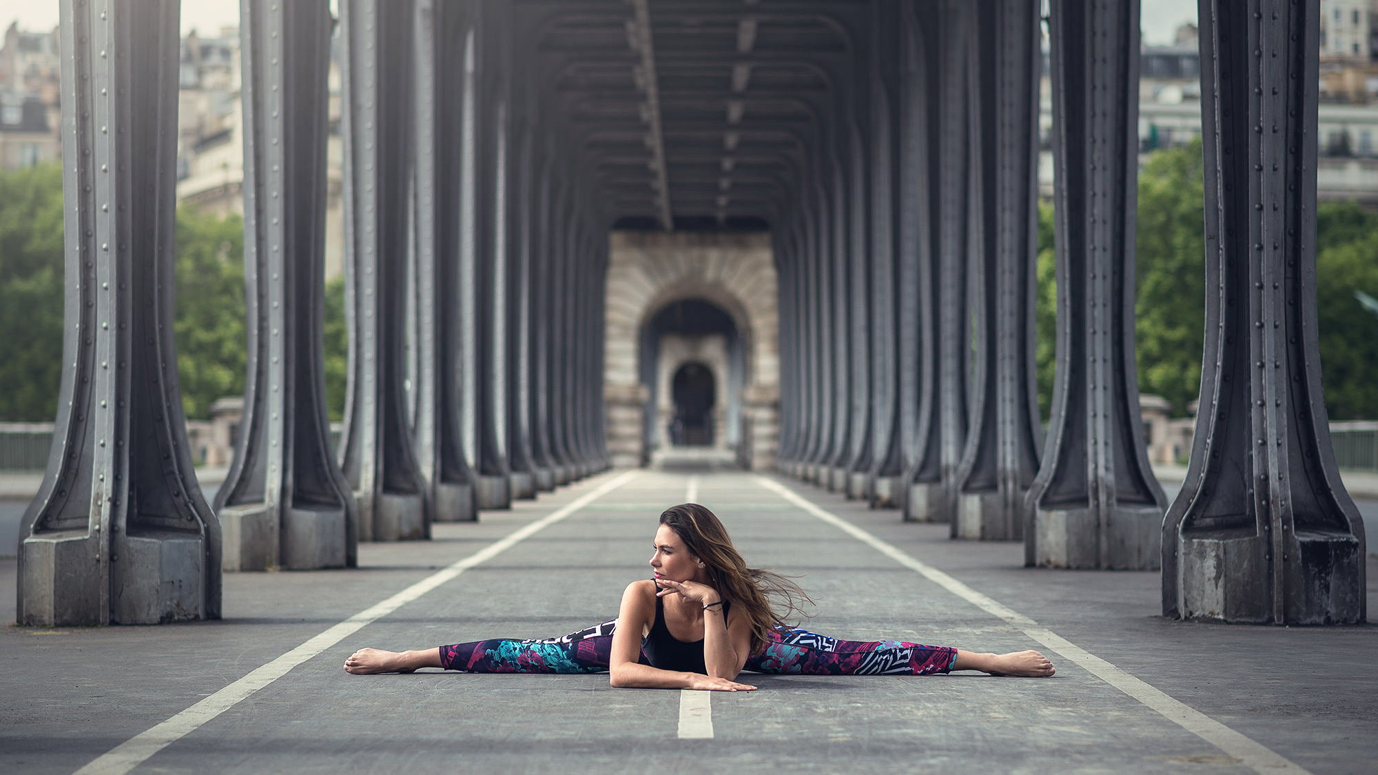 Elise Cruz, sport, girl, women, religion, built structure, relaxation exercise, spirituality, outdoors, 1080P, adult, young adult, cross-legged, full length, HD Wallpaper