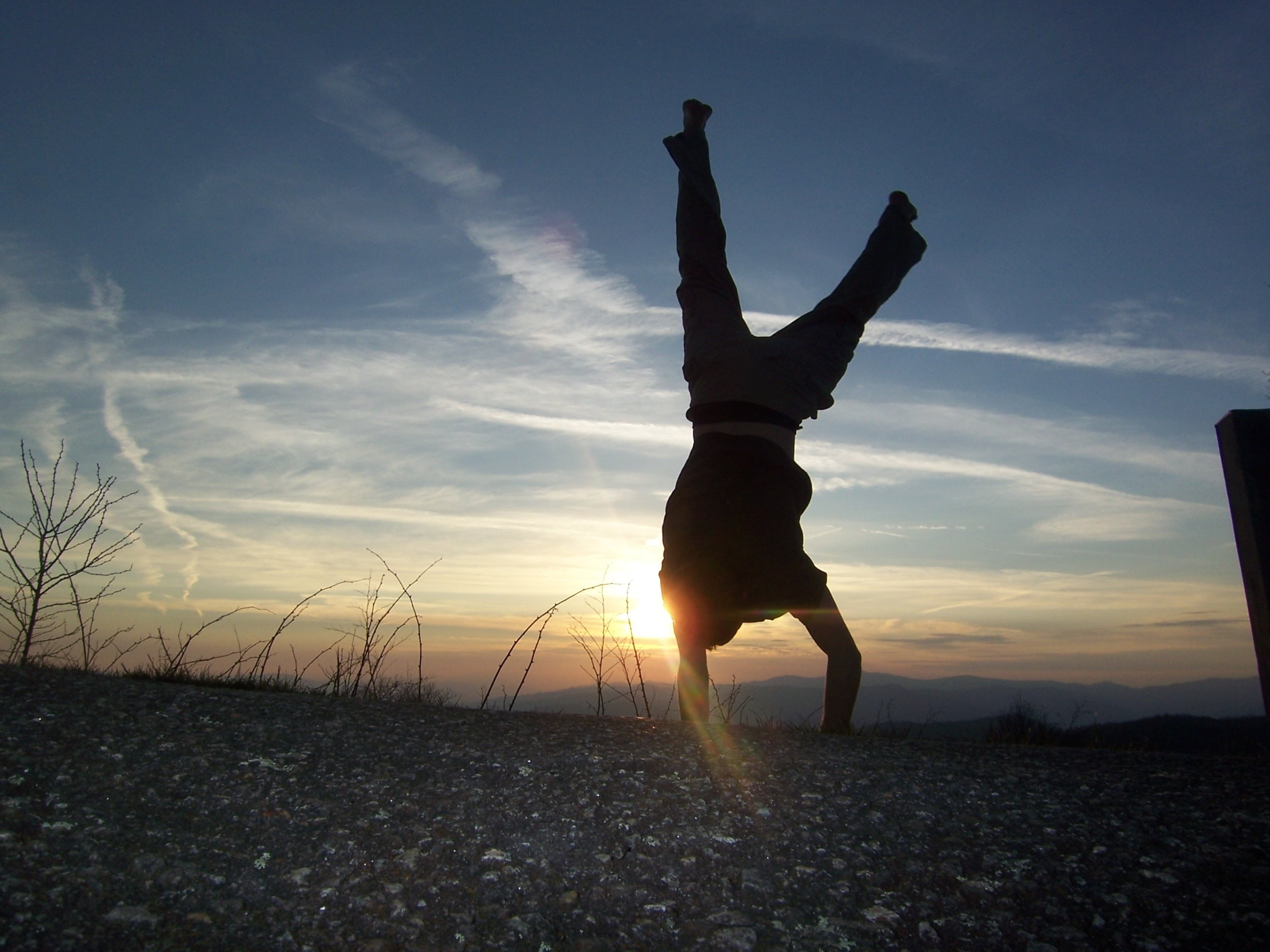 body conscious, healthy Lifestyle, 2K, young Adult, black, jump, blue, exercising, balance, one Person, wellbeing, sky, land, dusk, dance, s, cloud - Sky, HD Wallpaper