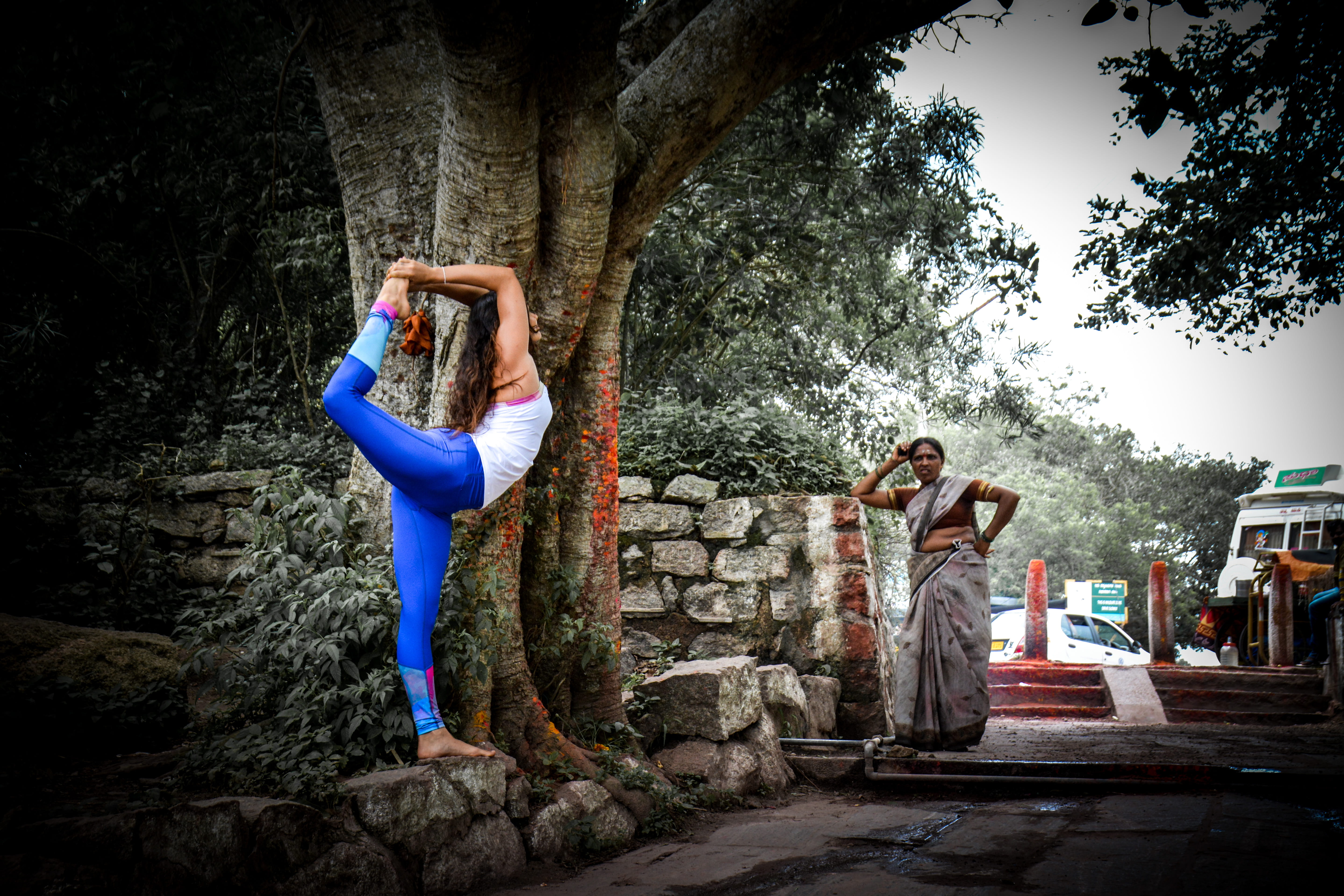 standing, leisure activity, stone, 5K, relaxation exercise, concrete, yoga, real people, yogalove_brand, rock, mysore, beside, wall, exercising, stretching, HD Wallpaper