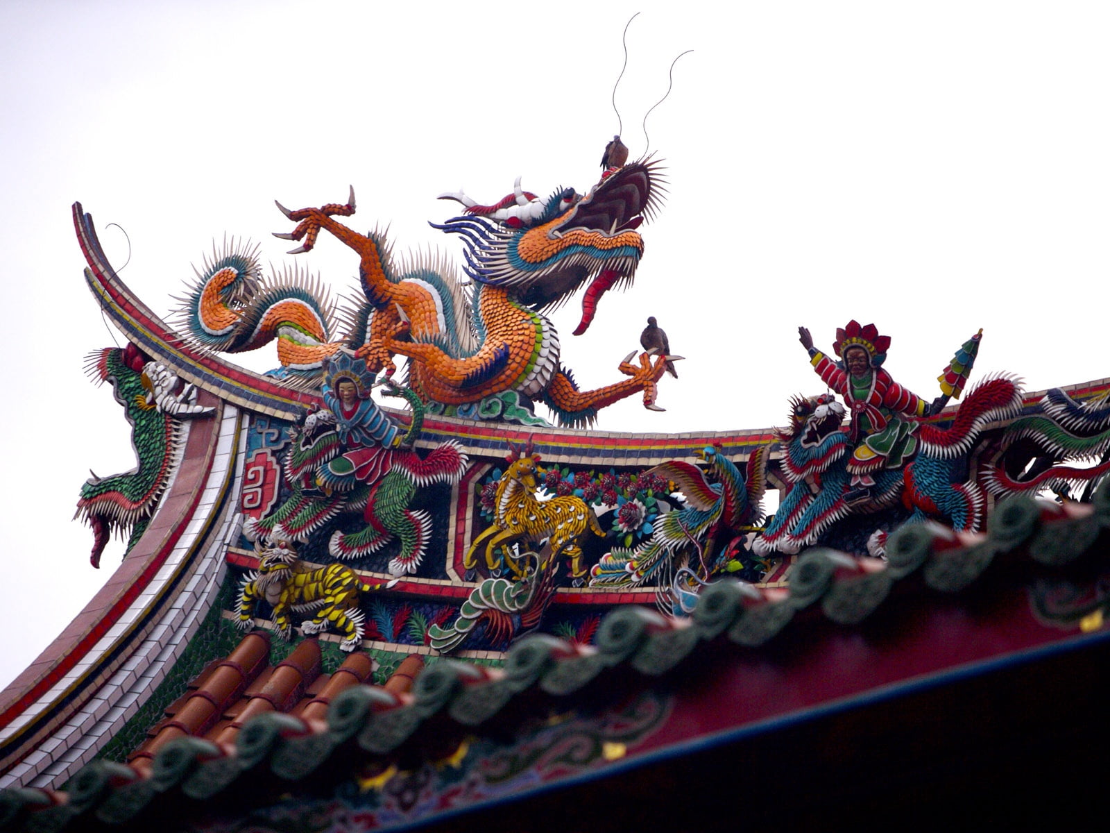 sculpture, representation, art and craft, place of worship, celestial, statue, china - East Asia, palace, cultures, dragon, decoration, 720P, thailand, HD Wallpaper