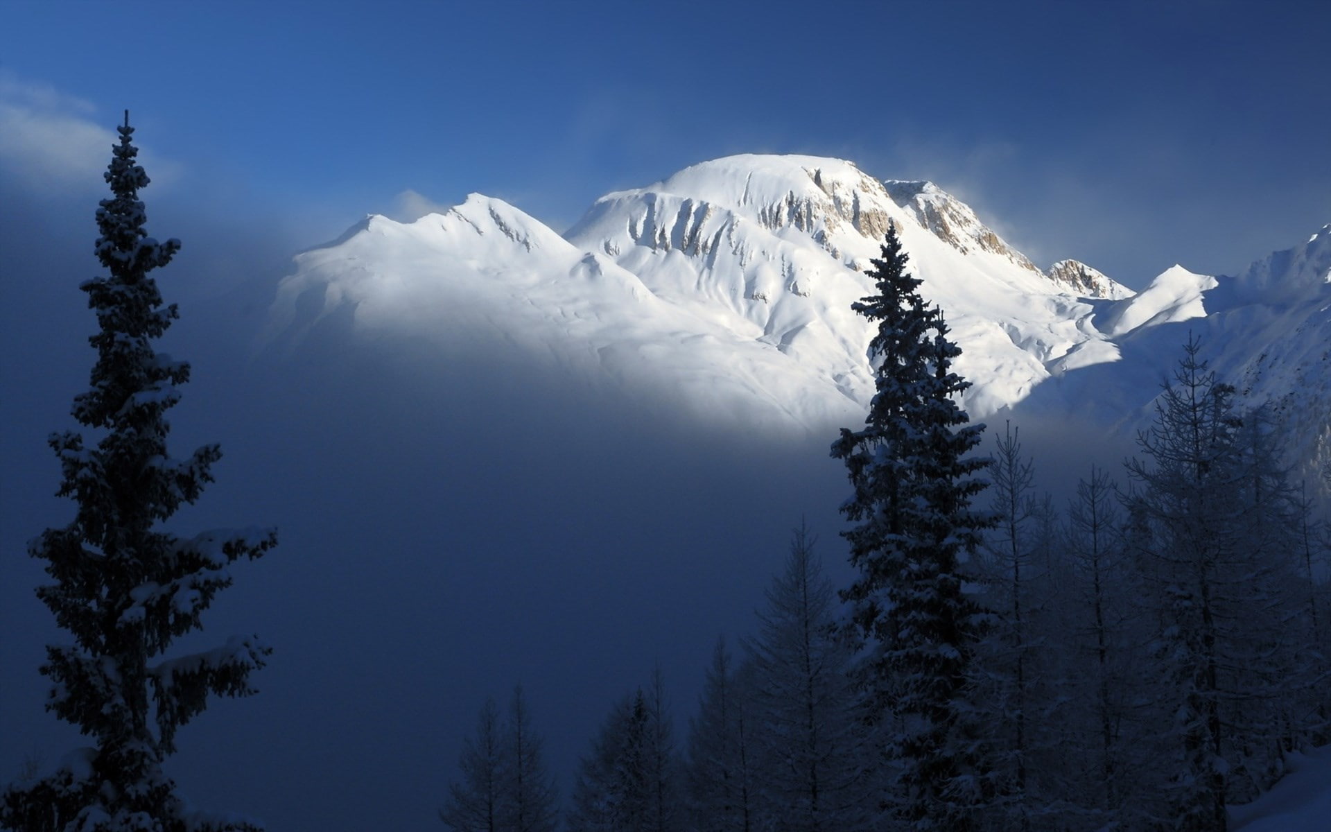 cold temperature, coniferous tree, outdoors, mountain, landscape, nature, no people, tranquil scene, scenics - nature, tranquility, mountain range, land, HD Wallpaper