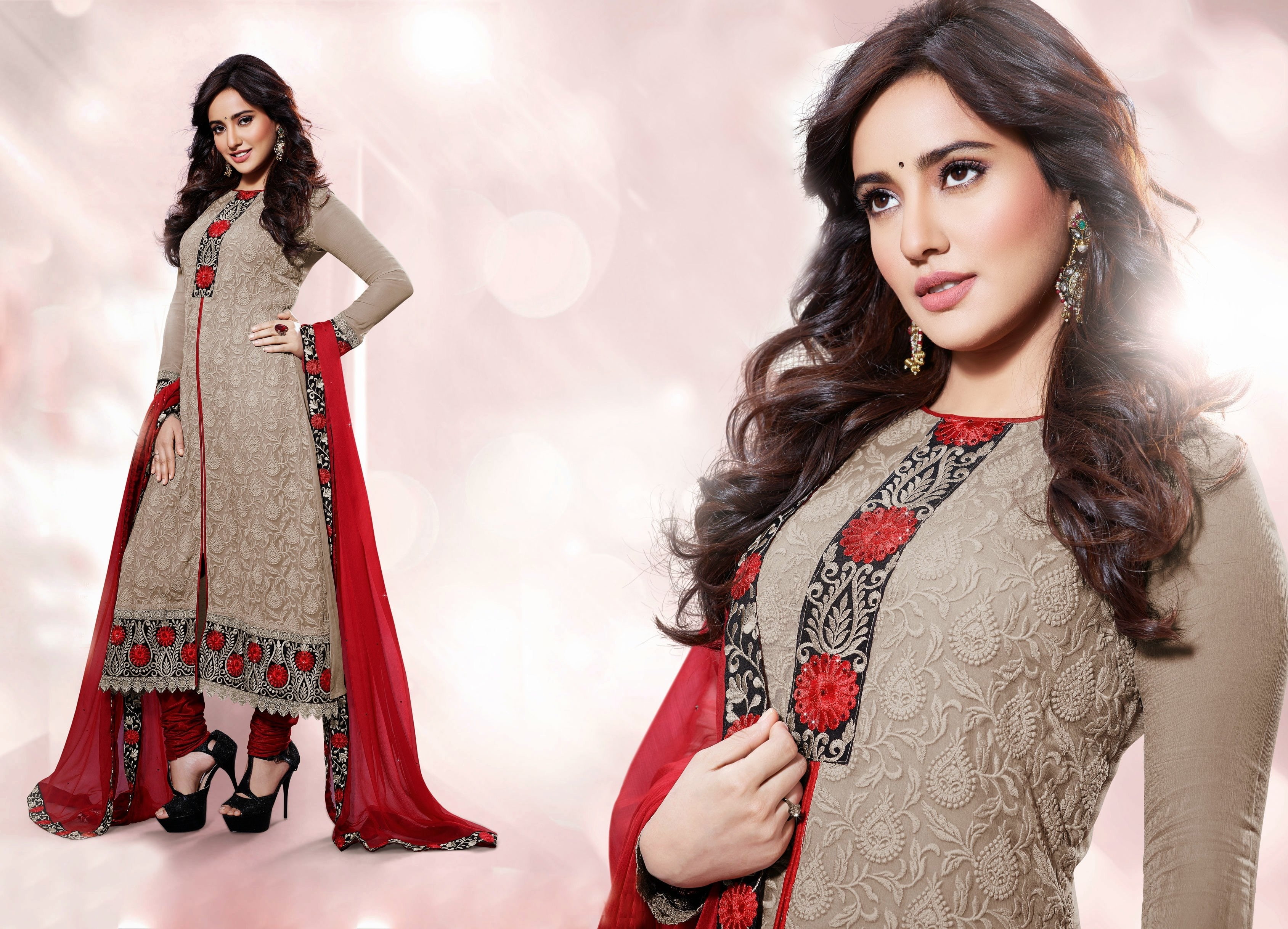 young adult, people, emotion, happiness, neha sharma, glamour, long hair, clothing, fashion, beautiful woman, two people, women, adult, beautiful people, HD Wallpaper