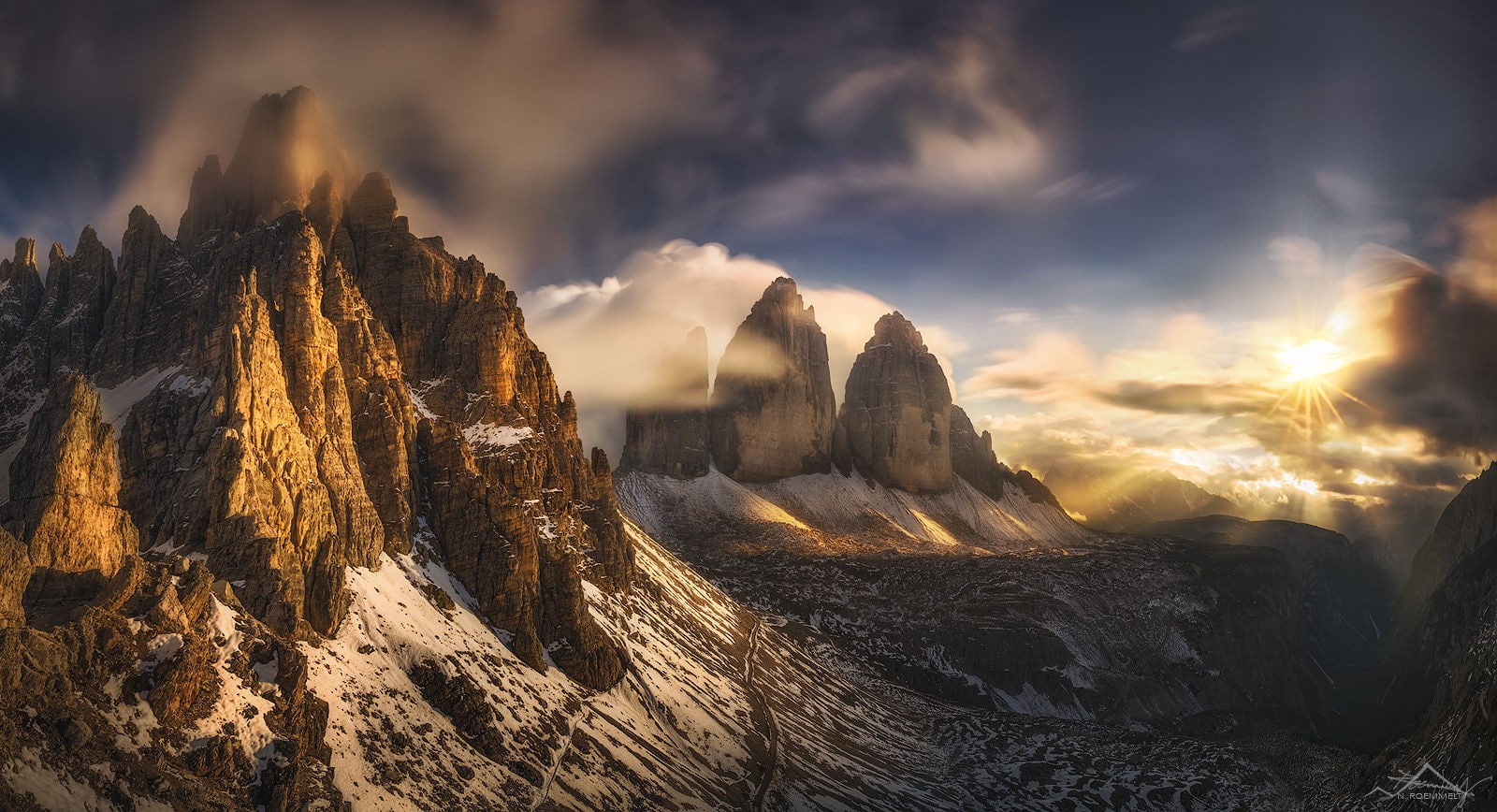 Sun, mountain peak, long exposure, dramatic sky, sunlight, cloud - sky, tranquil scene, clouds, outdoors, winter, mountain range, mist, nature, solid, scenics - nature, HD Wallpaper