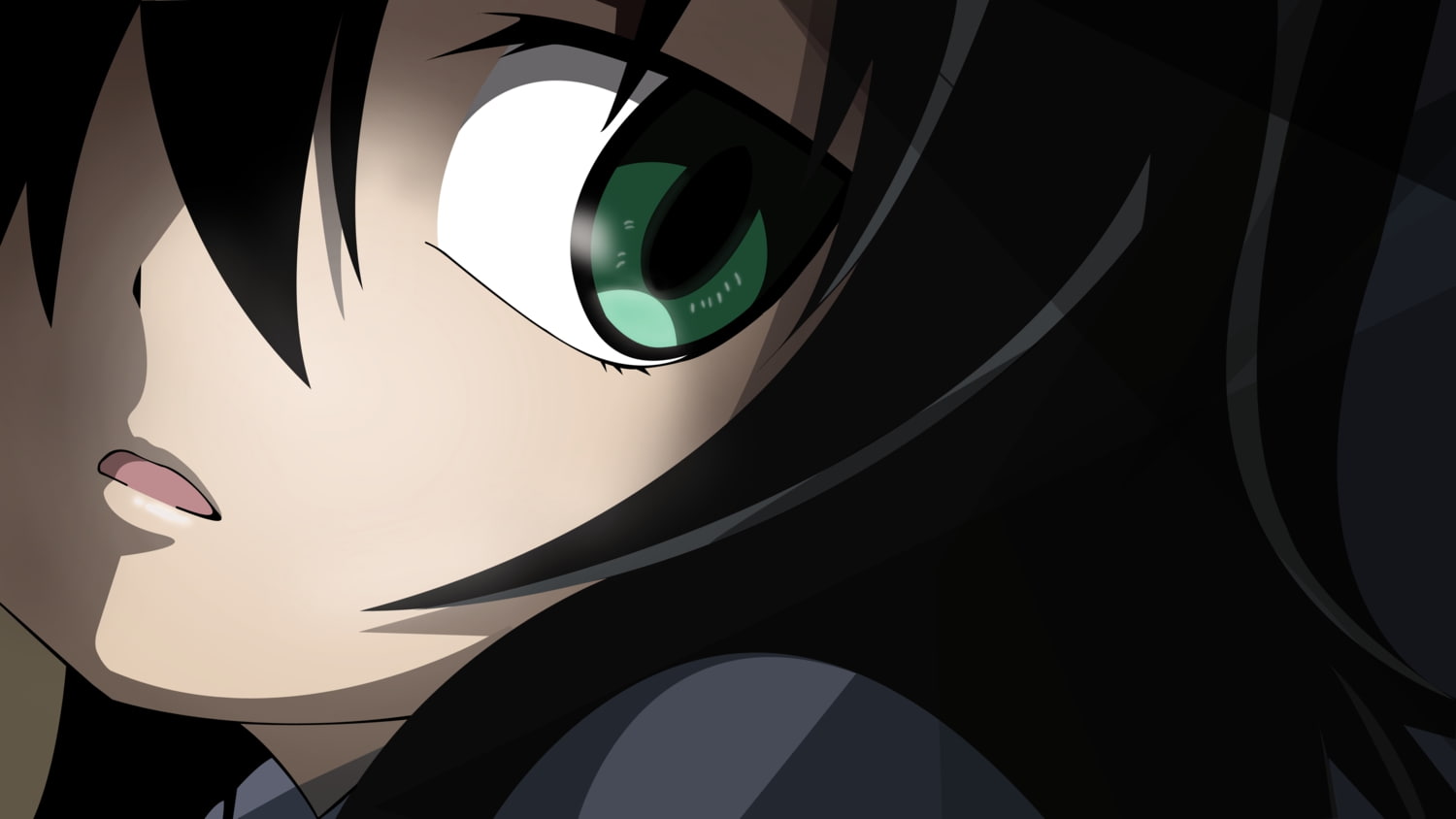anime, white skin, anime girls, Kuroki Tomoko, Tomoko Kuroki, 720P, green eyes, dark hair, Watashi ga Motenai no wa Dou Kangaetemo Omaera ga Warui!, brunette, HD Wallpaper