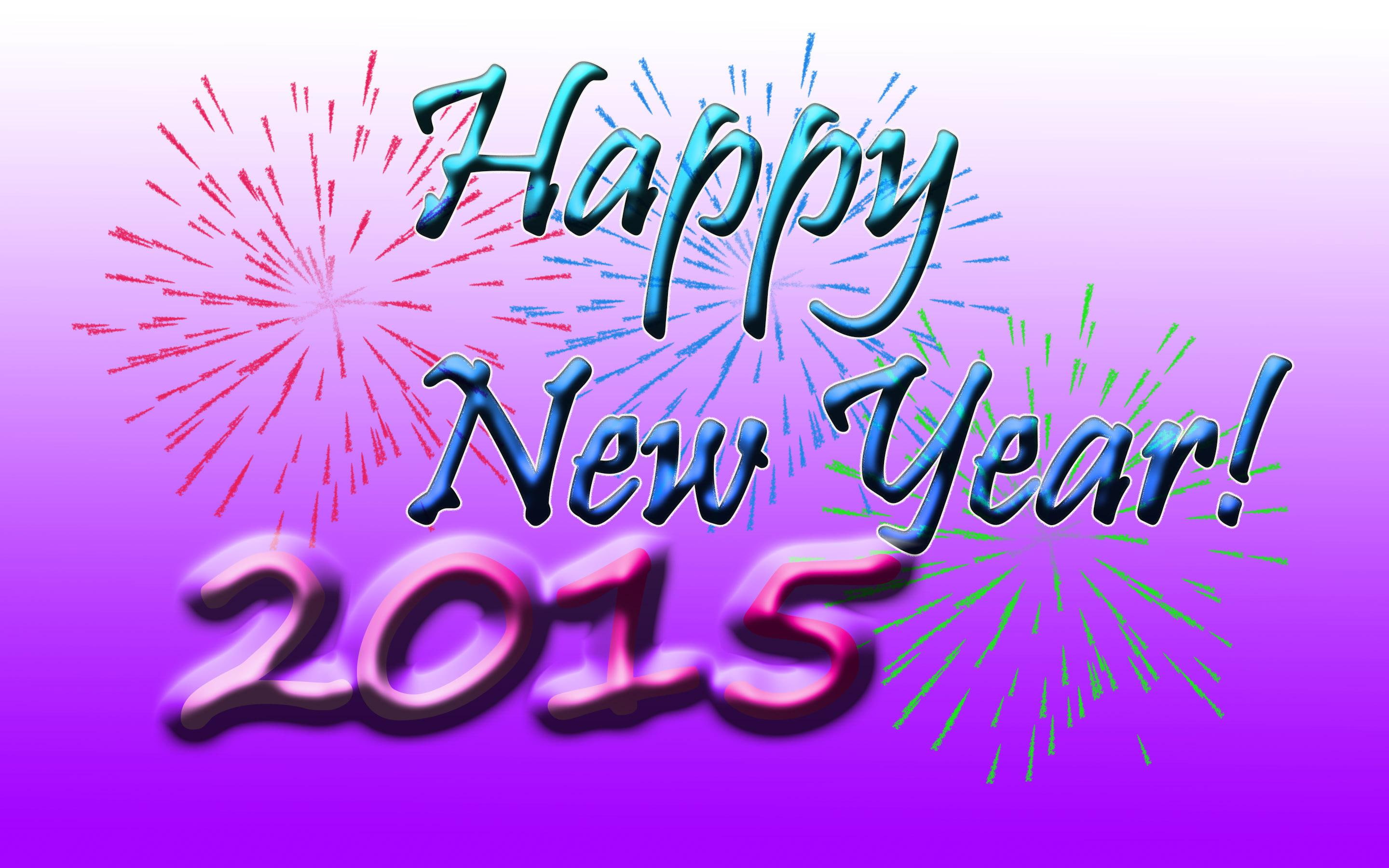 happy, 2880x1800, text, new year, new, year, 2015, 2K, holidays, HD Wallpaper