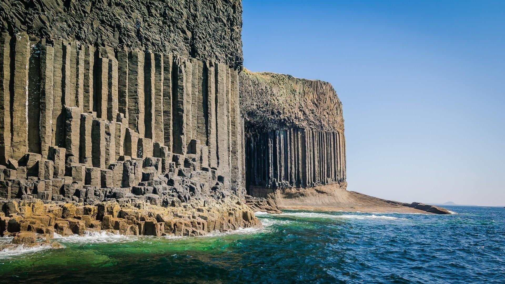 scenics - nature, day, scotland, solid, history, promontory, ancient, built structure, historic site, formation, sky, ruined, architecture, cliff, no people, HD Wallpaper