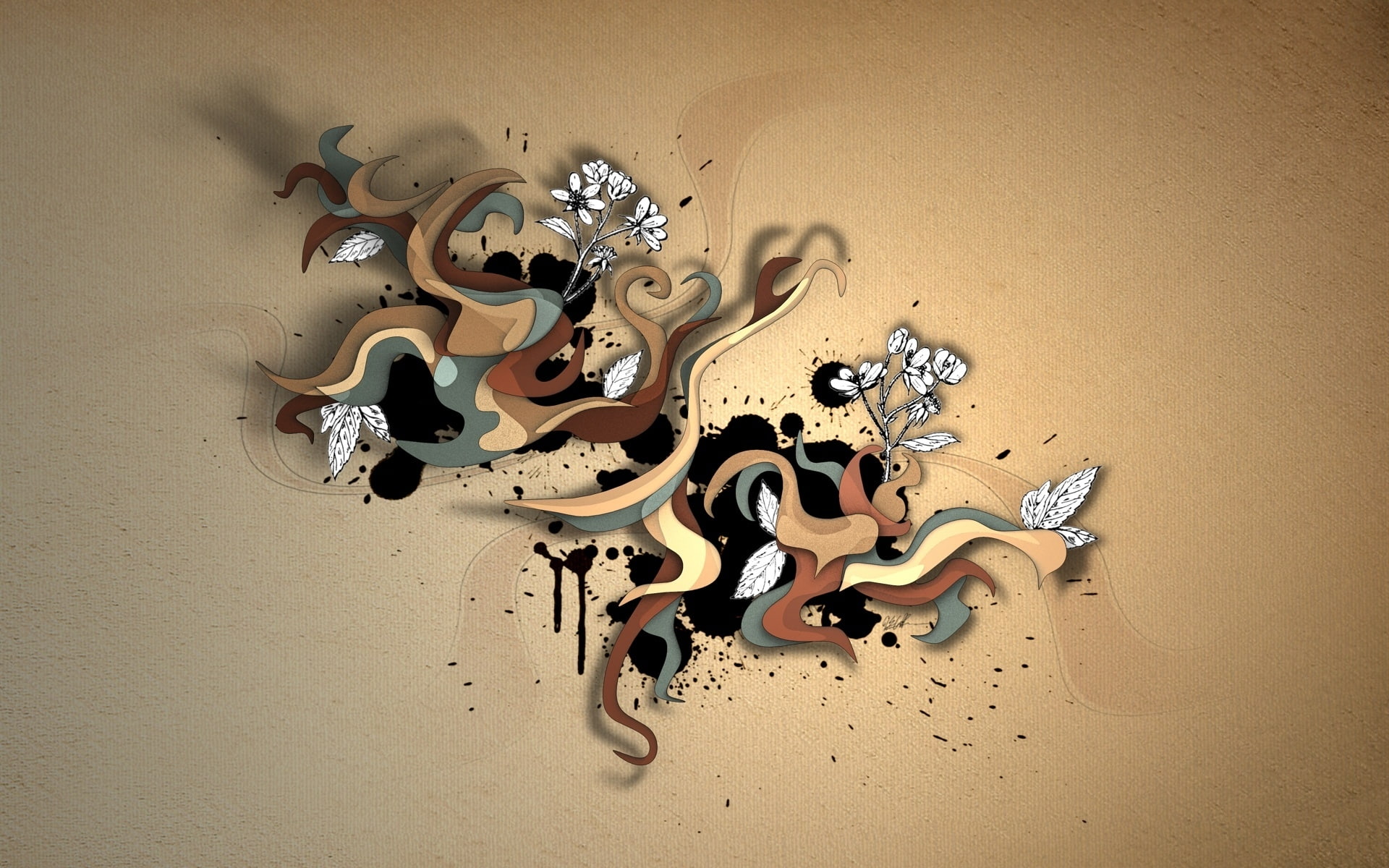 twirls, abstract, color, 1080P, HD Wallpaper