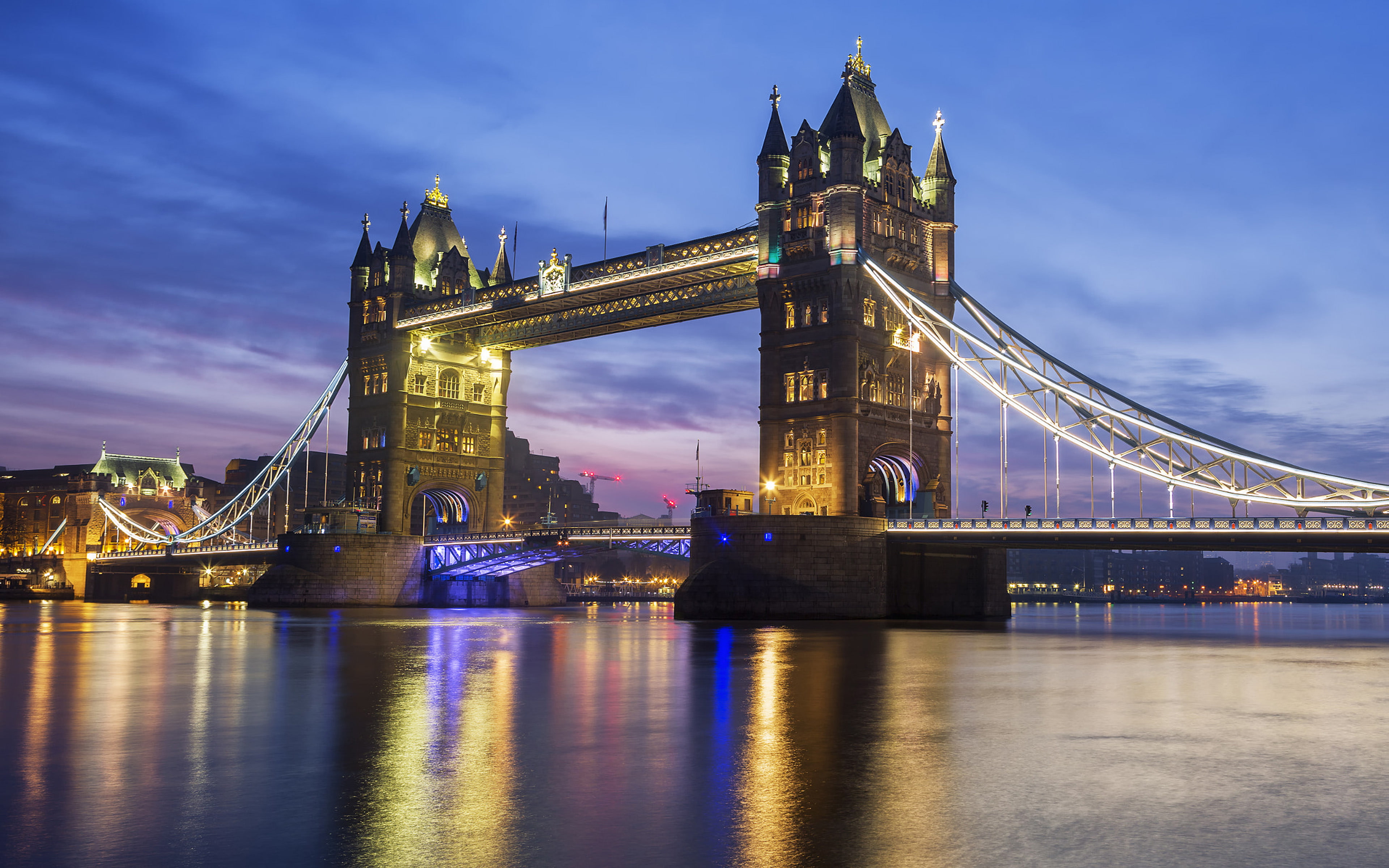 bridge, phone, night, england, desktop, london, famous, laptop, android, tablet, tower, 4K, HD Wallpaper